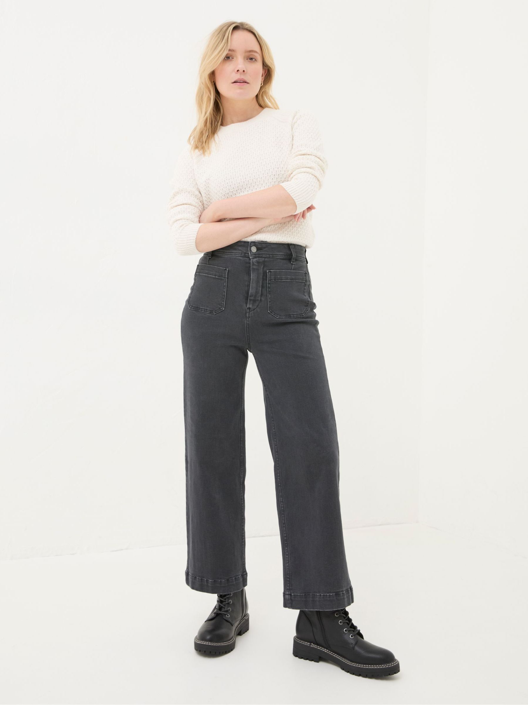 Keswick Grey Wide Leg Crop Jeans - Image 2 of 6