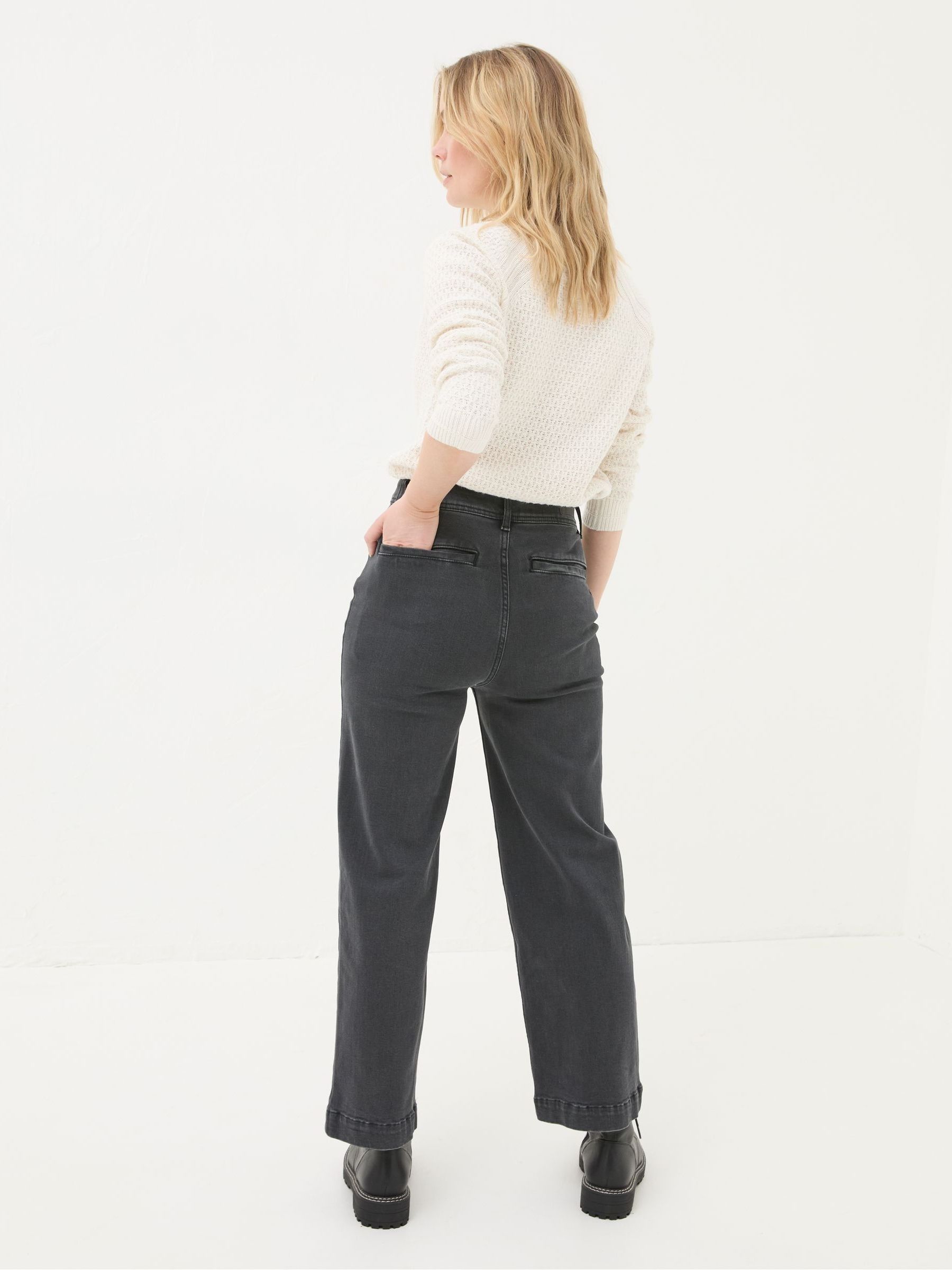 Keswick Grey Wide Leg Crop Jeans - Image 4 of 6