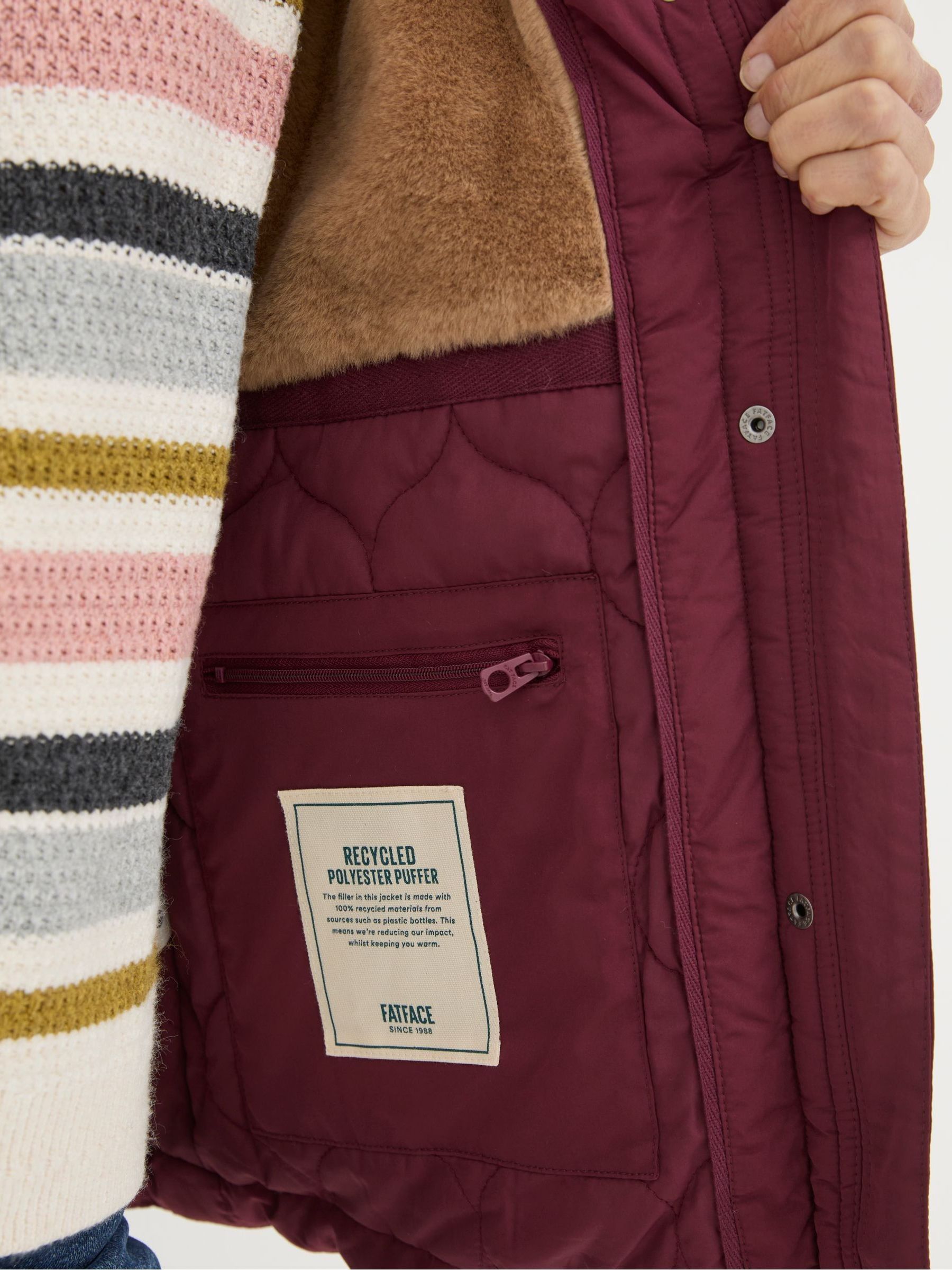 Lara Red Puffer Coat - Image 3 of 6