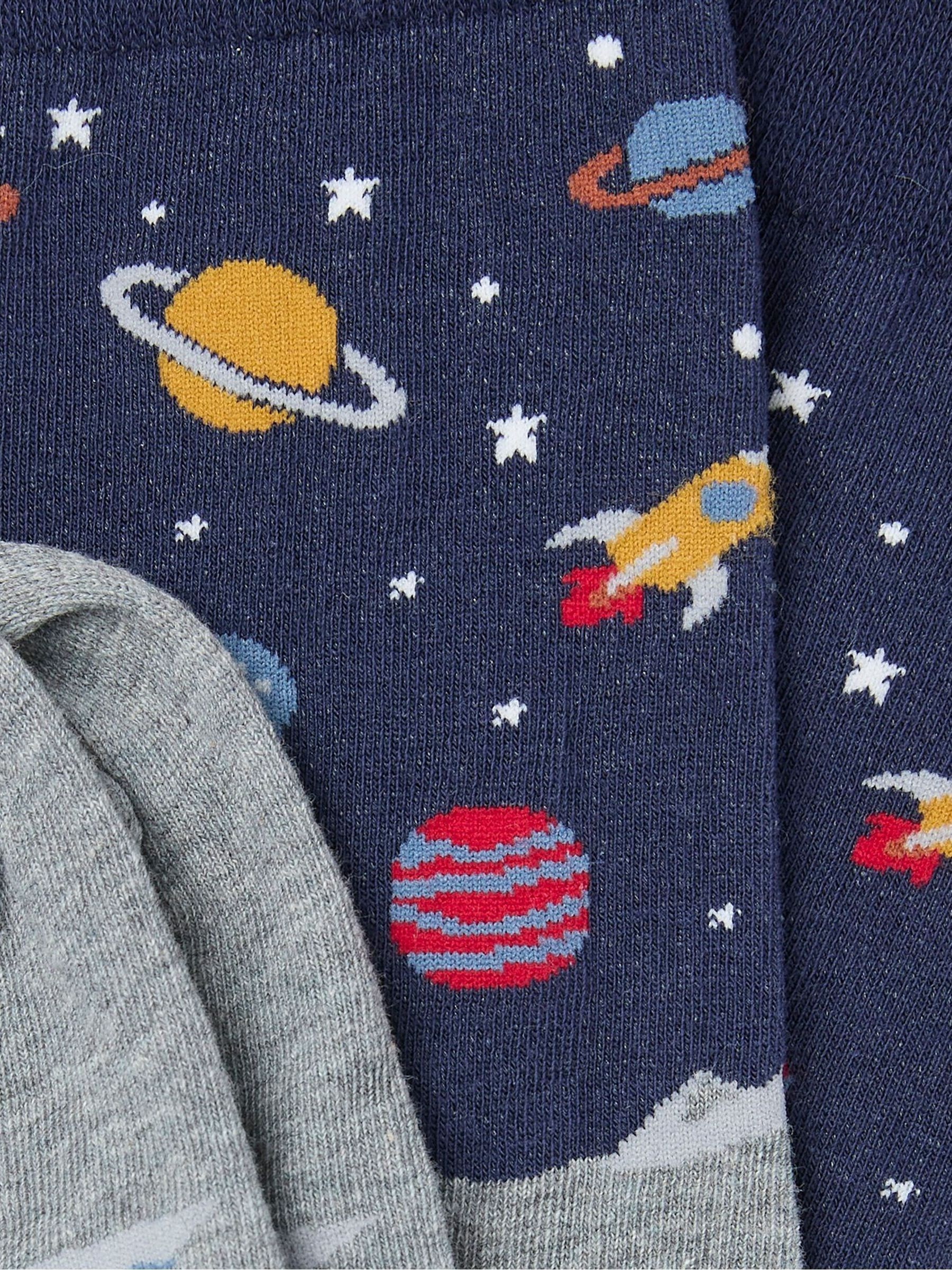 Blue & Grey Space Men's Socks 1 Pack - Image 2 of 2