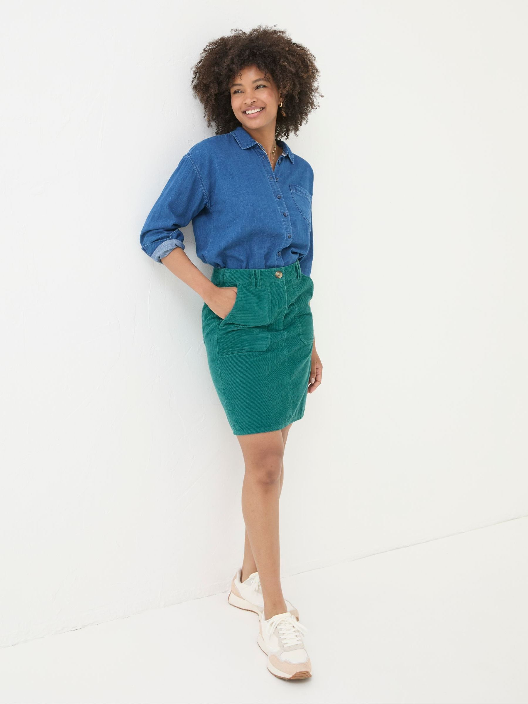 Chesil Green Cord Skirt | FatFace