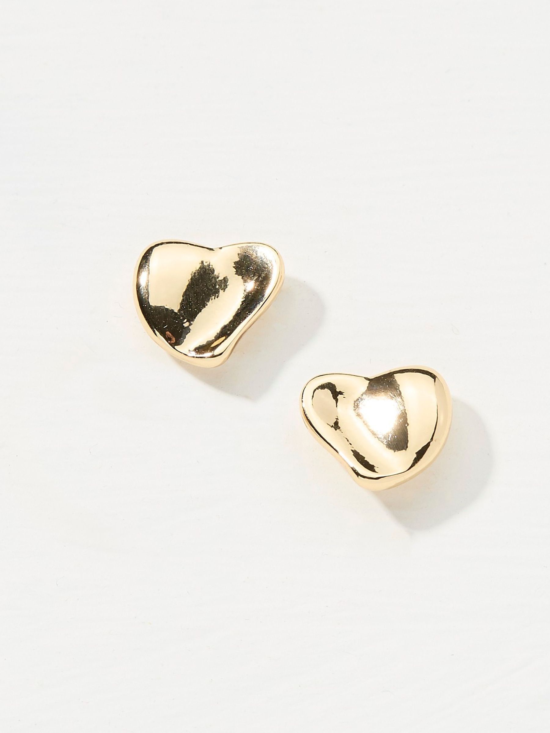 Gold Tone Heart Studs Earrings - Image 1 of 2
