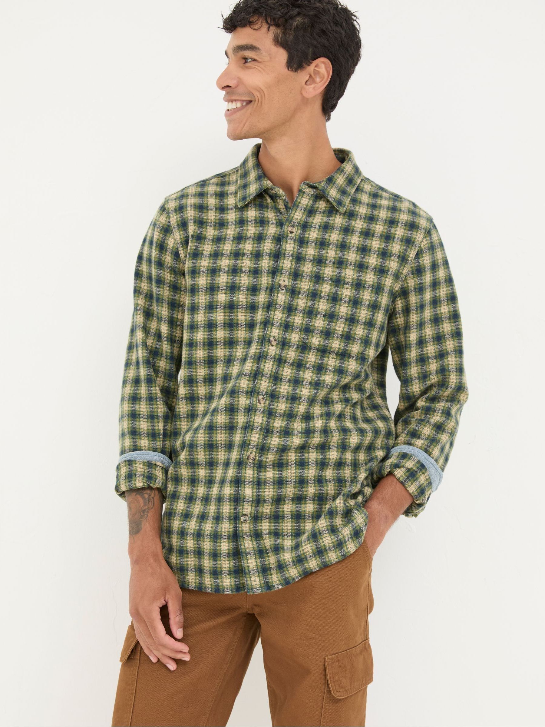Green Long Sleeve Read Check Shirt - Image 1 of 5