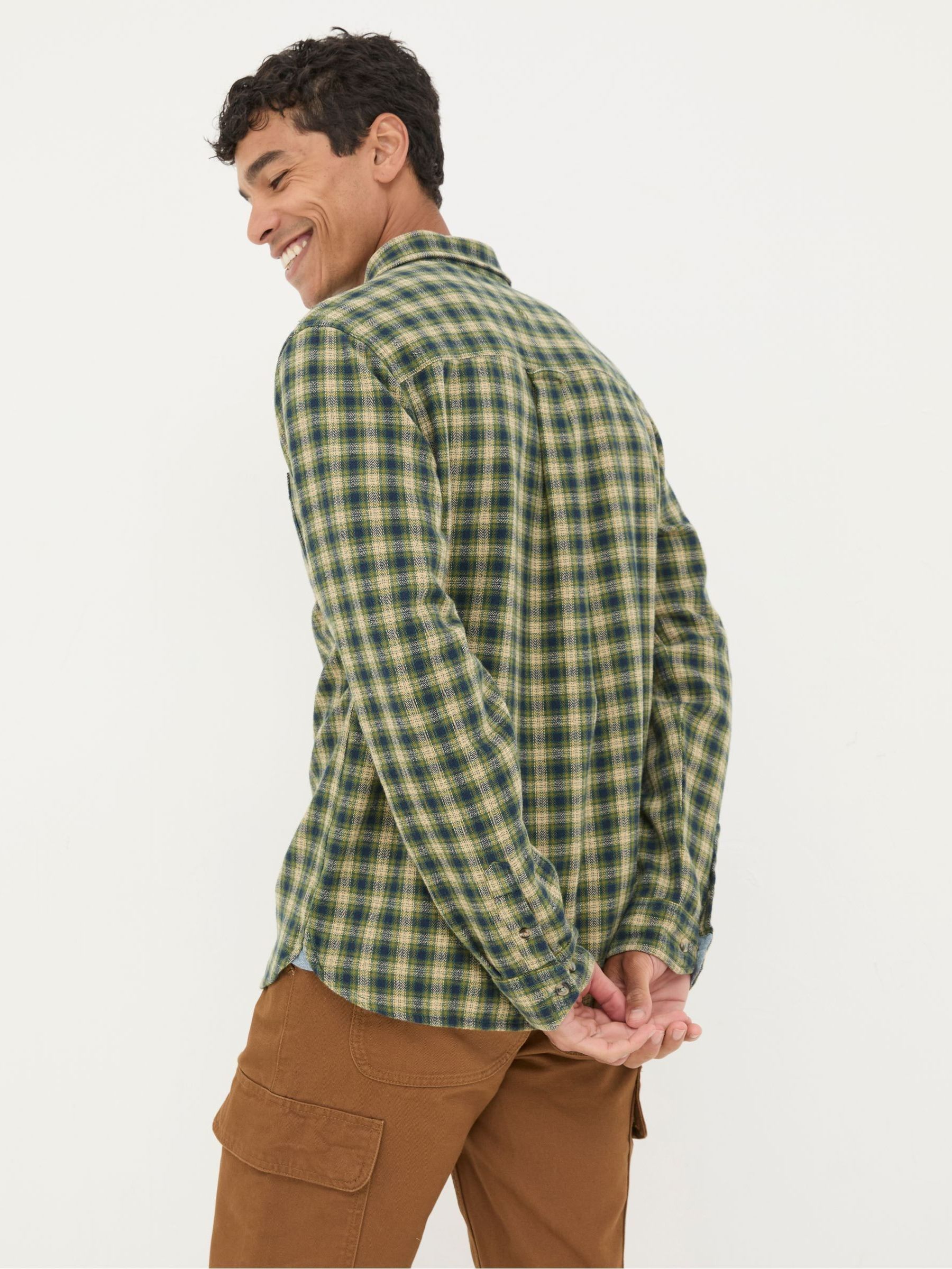 Green Long Sleeve Read Check Shirt - Image 2 of 5