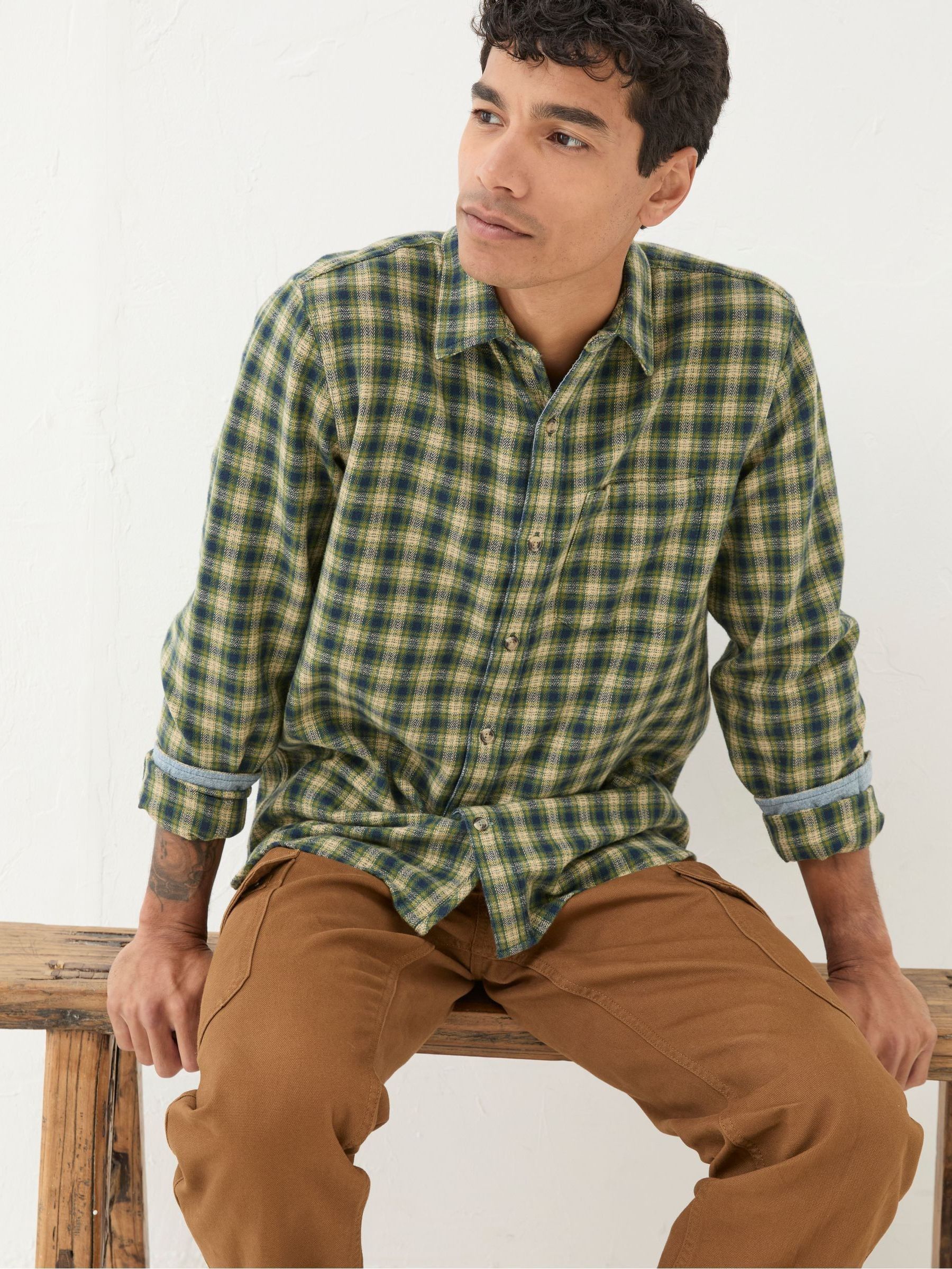 Green Long Sleeve Read Check Shirt - Image 3 of 5