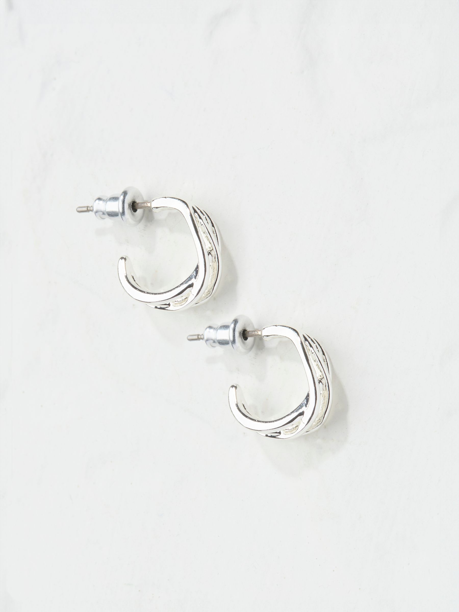 Silver Tone Mutli Strand Hoop Earrings - Image 1 of 2