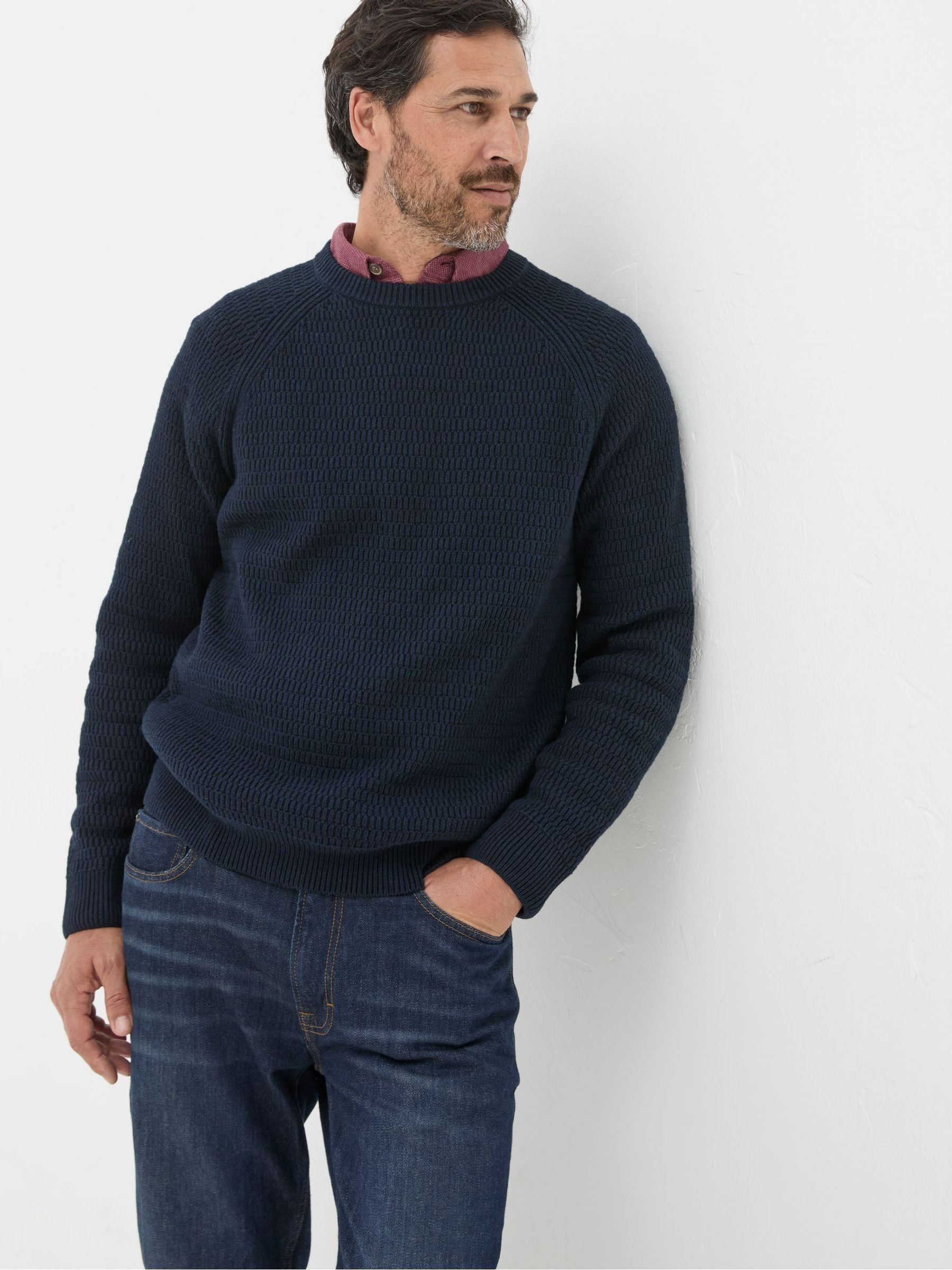 Pembrey Blue Crew Neck Jumper - Image 1 of 5