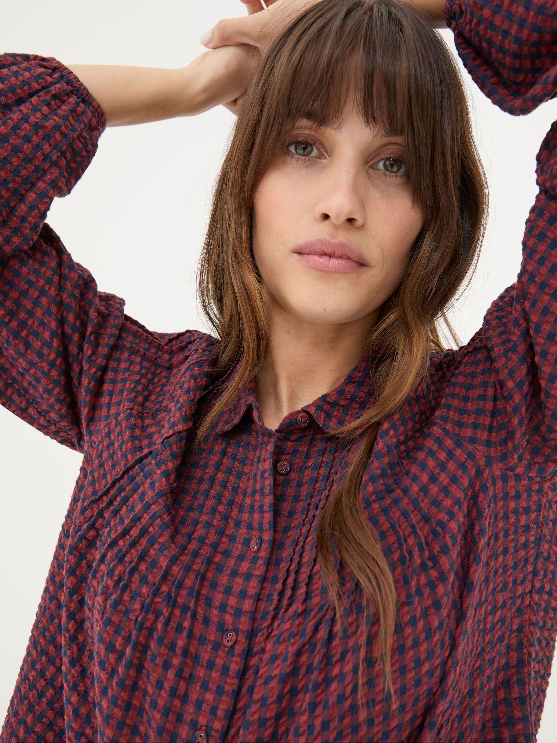 Elsie Red Gingham Blouse - Image 4 of 5