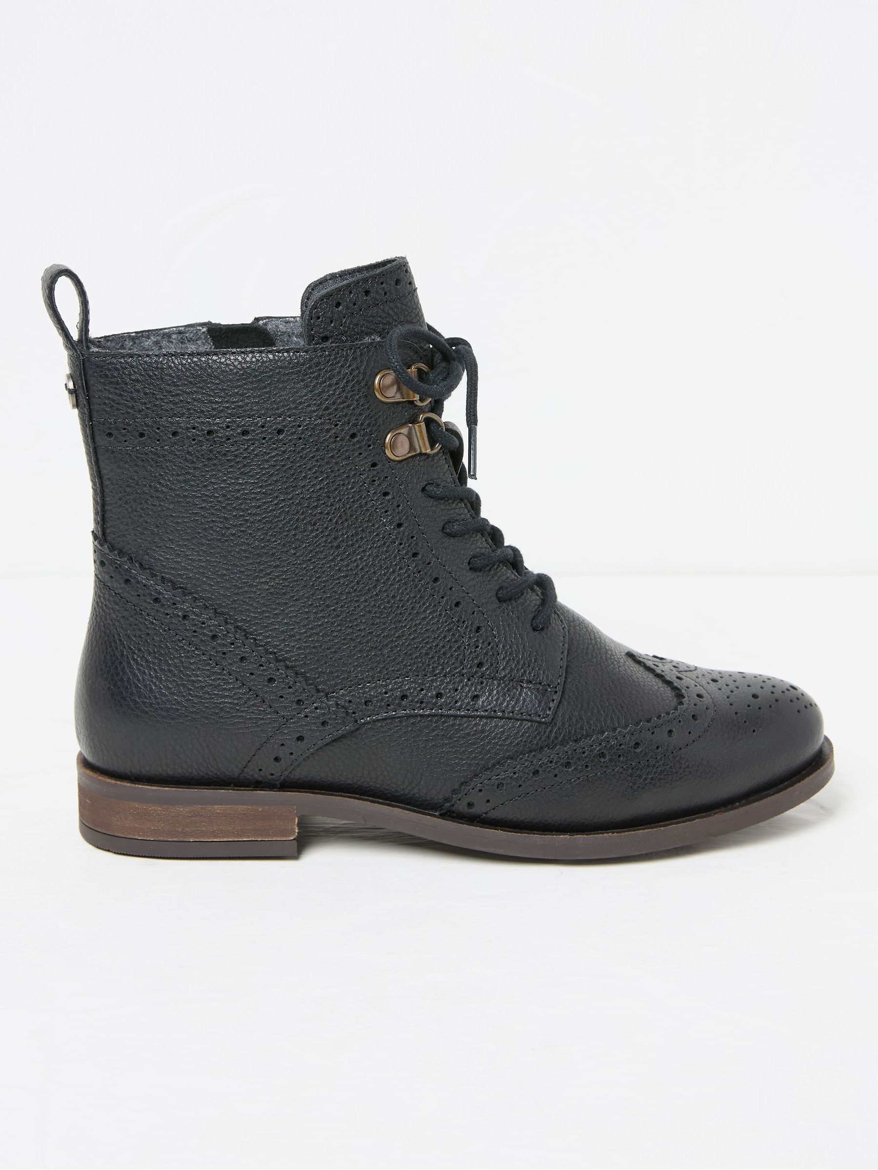 Anwen Black Brogue Ankle Boots - Image 1 of 3