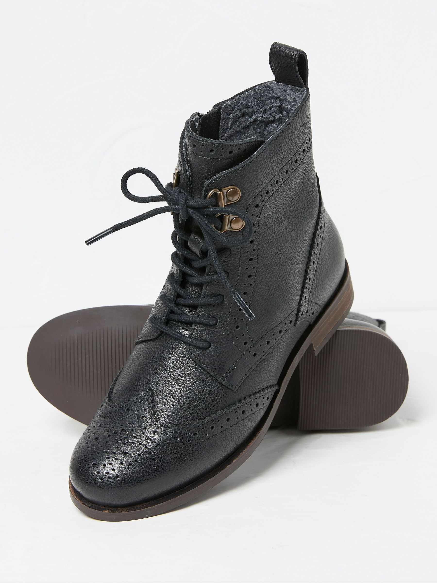 Anwen Black Brogue Ankle Boots - Image 2 of 3