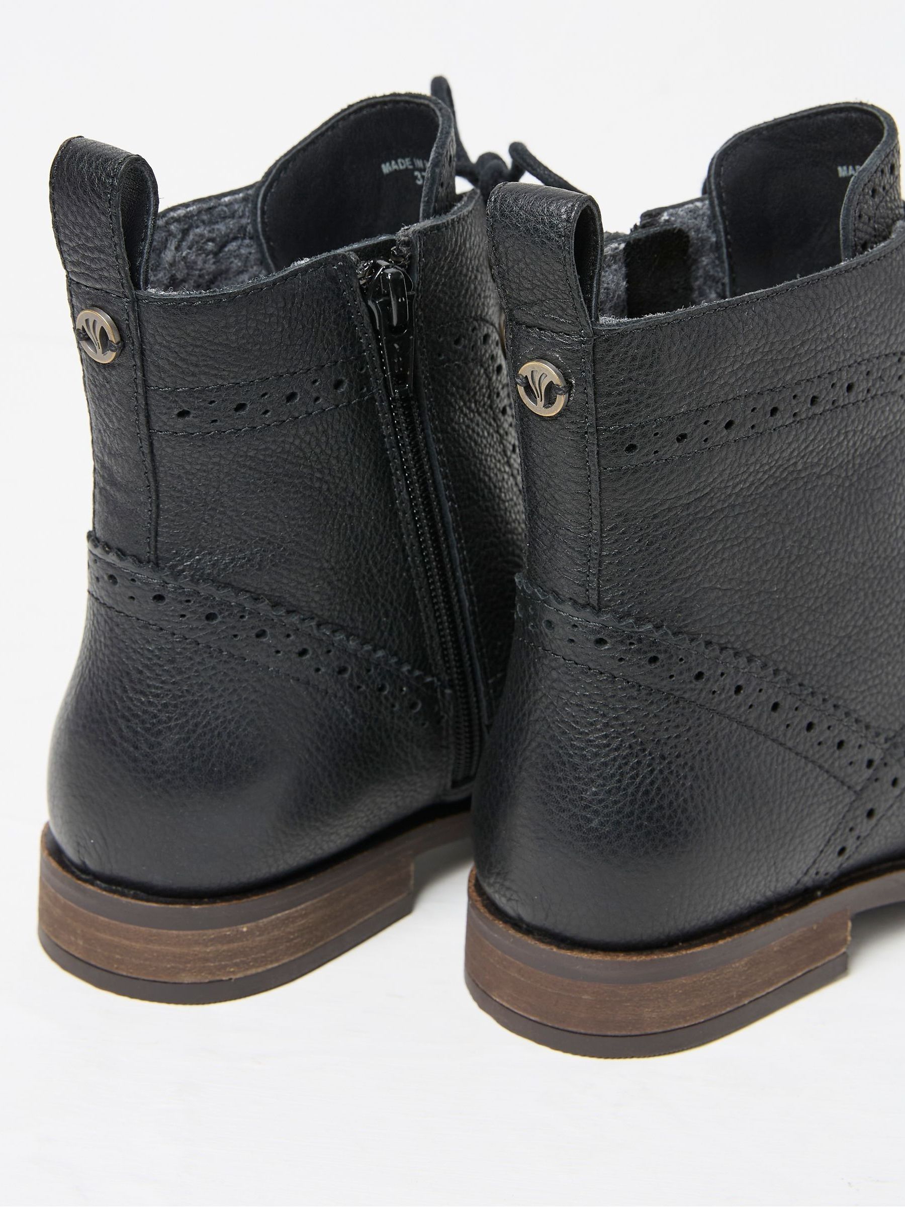 Anwen Black Brogue Ankle Boots - Image 3 of 3