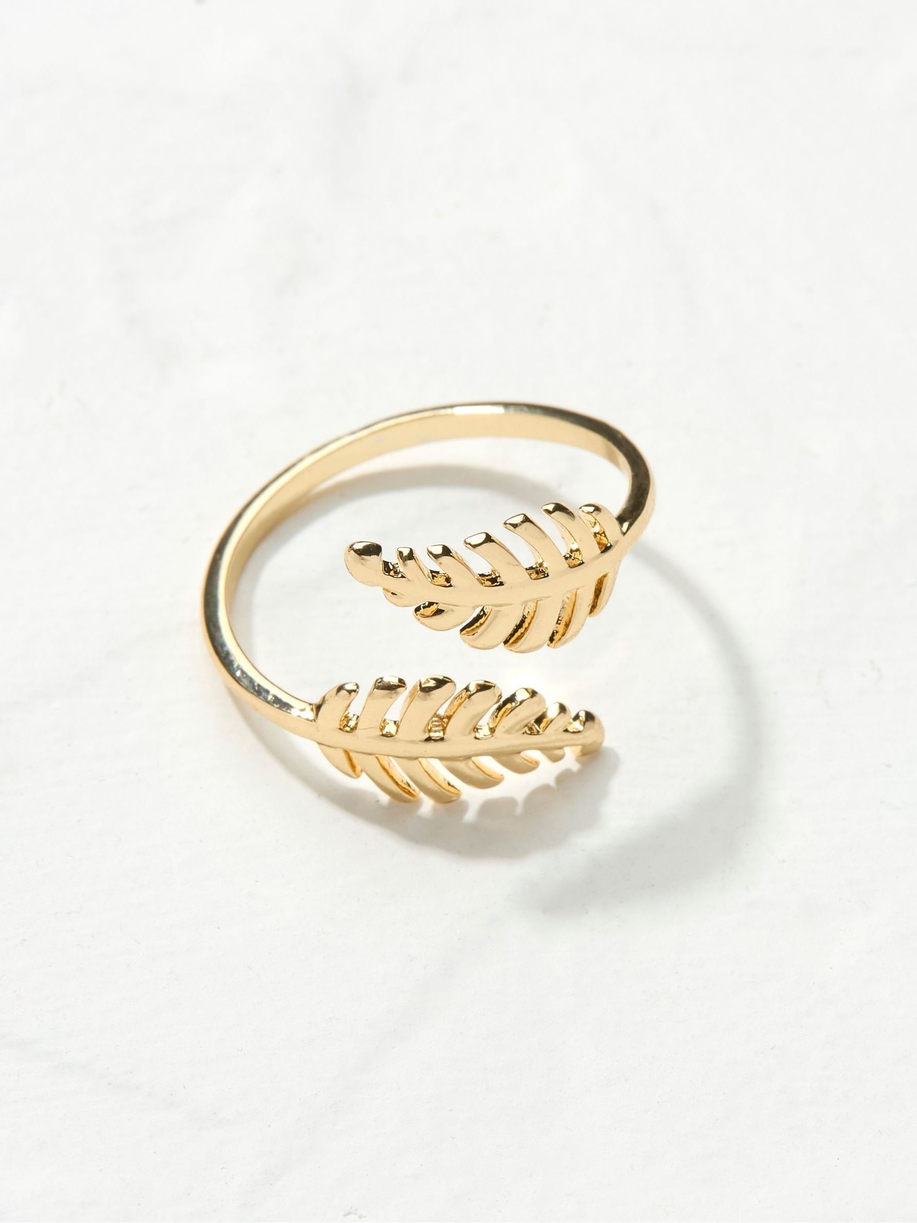 Gold Tone Leaf Ring - Image 1 of 2