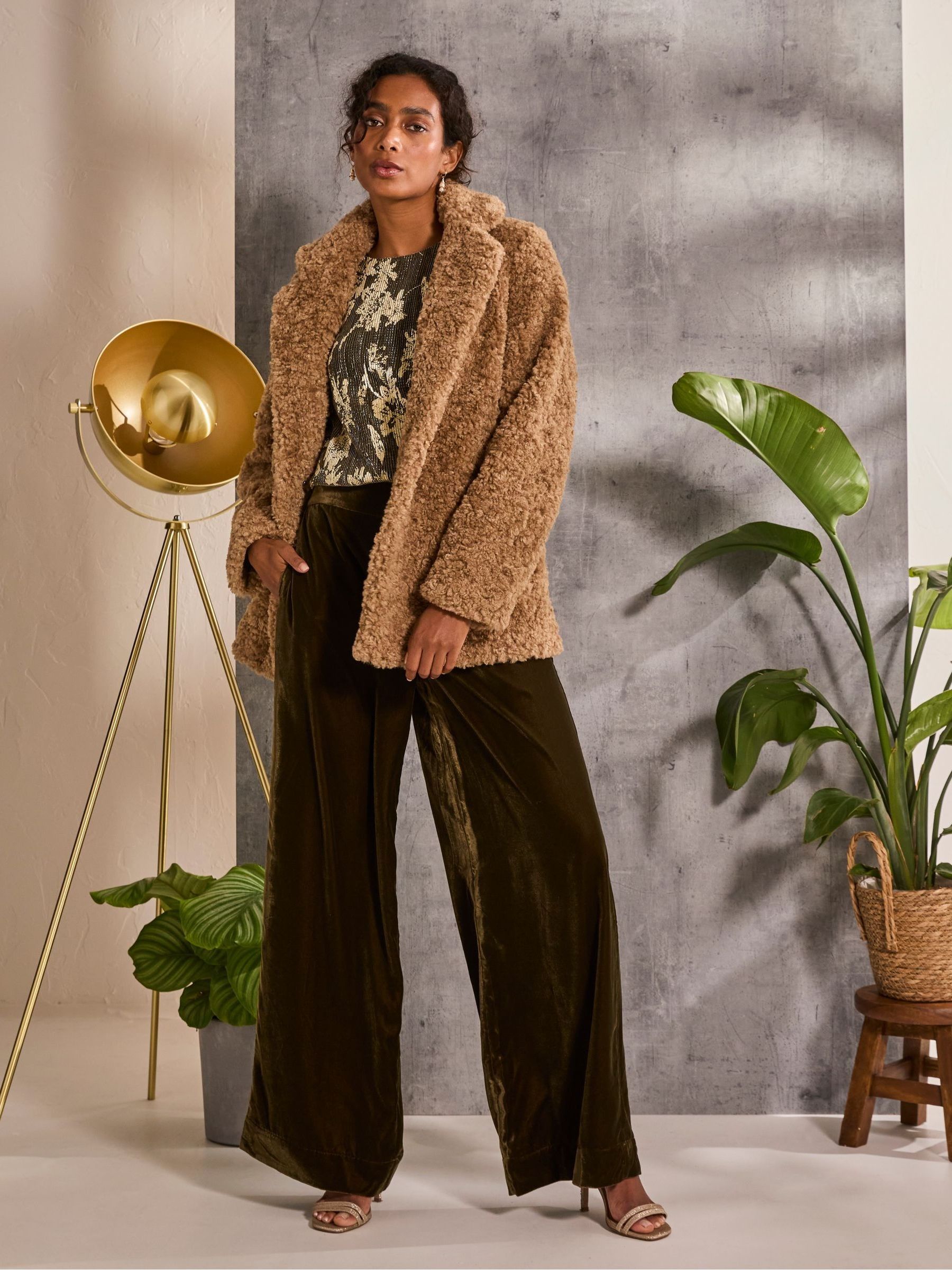 Maggie Natural Short Teddy Coat - Image 1 of 5
