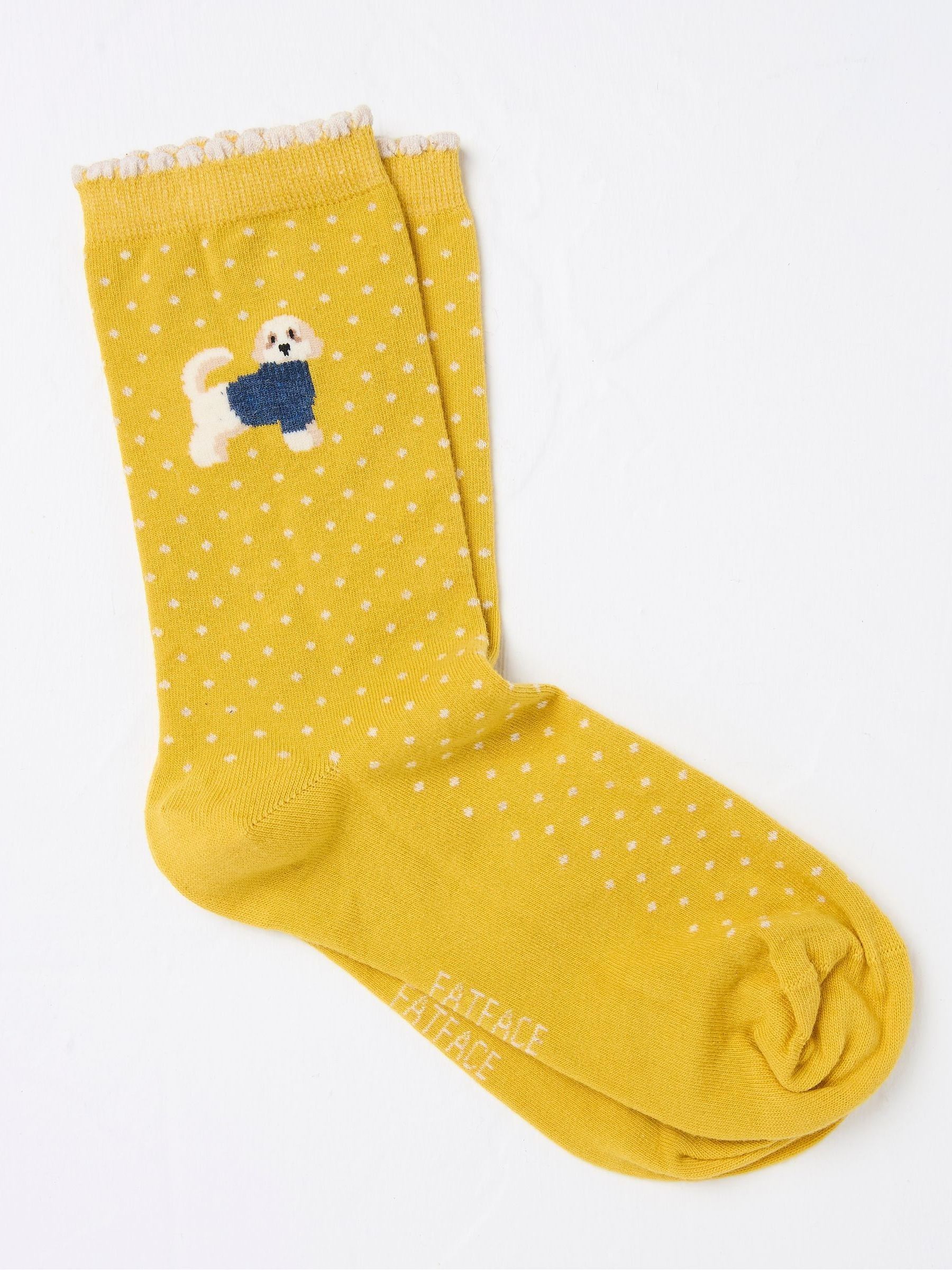Yellow Cockapoo Womens Socks 1 Pack (size 4-7) - Image 1 of 2