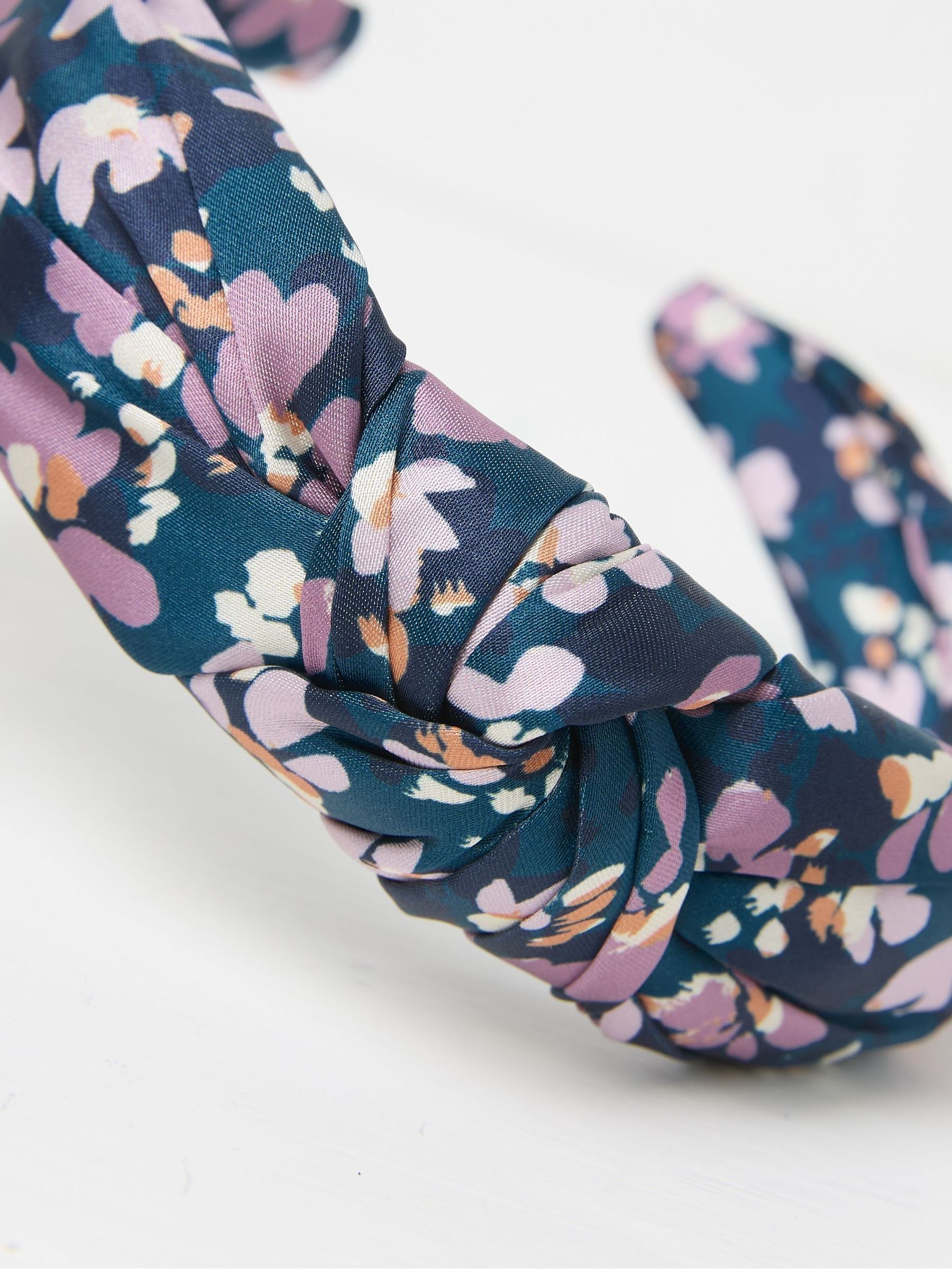 Teal Blue Ditsy Print Headband - Image 2 of 2