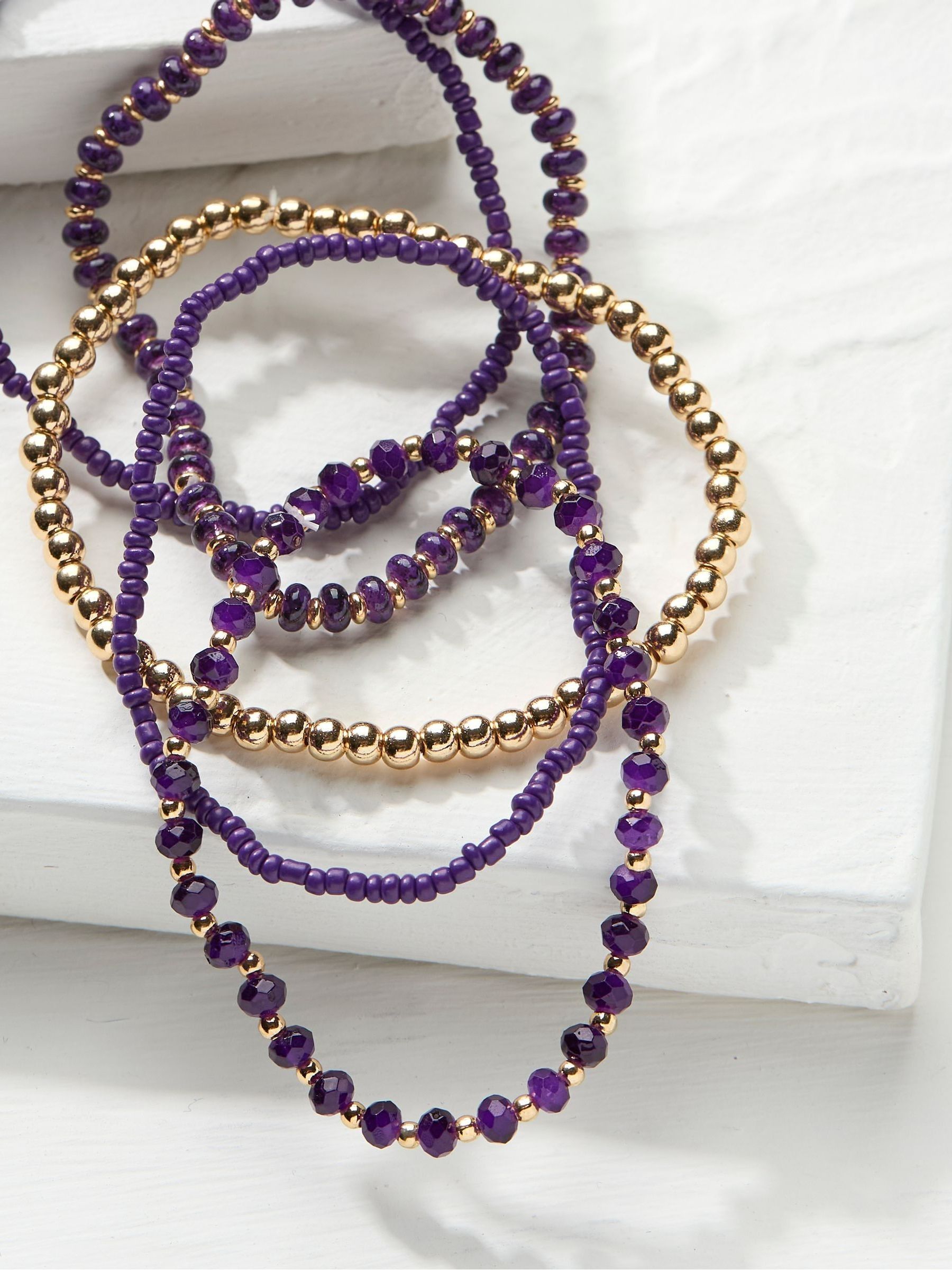 Purple Multi Stretch Bracelet - Image 2 of 2