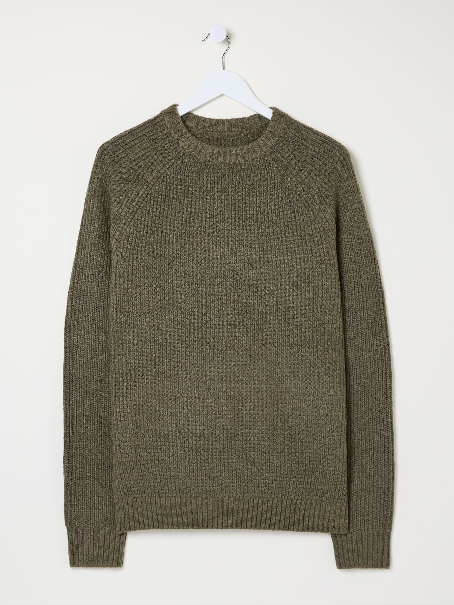 Calder Khaki Green Crew Neck Jumper - Image 5 of 5