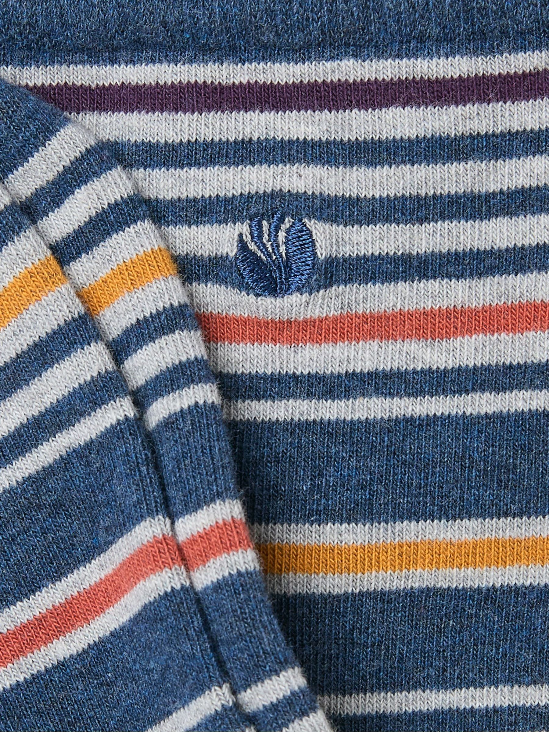 Blue & Grey Stripe Men's Socks 1 Pack - Image 2 of 2