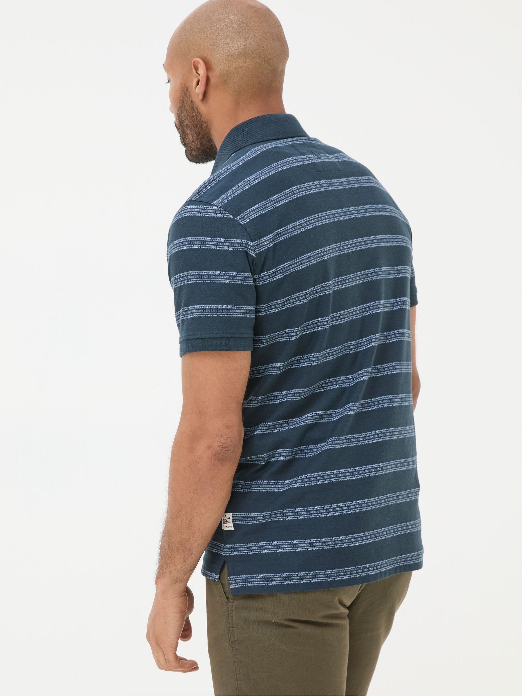 Harris Blue Stripe Polo Shirt - Image 2 of 5