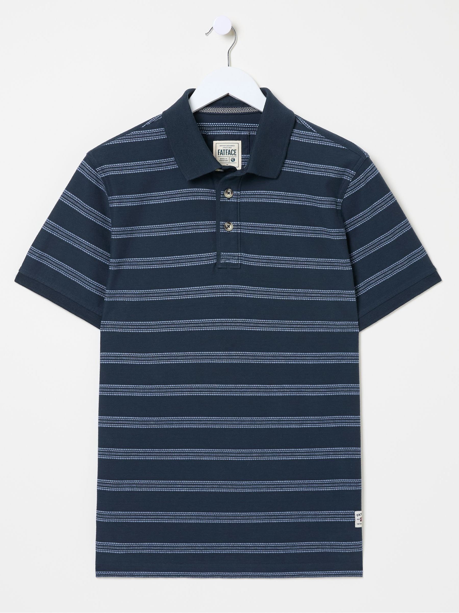 Harris Blue Stripe Polo Shirt - Image 5 of 5