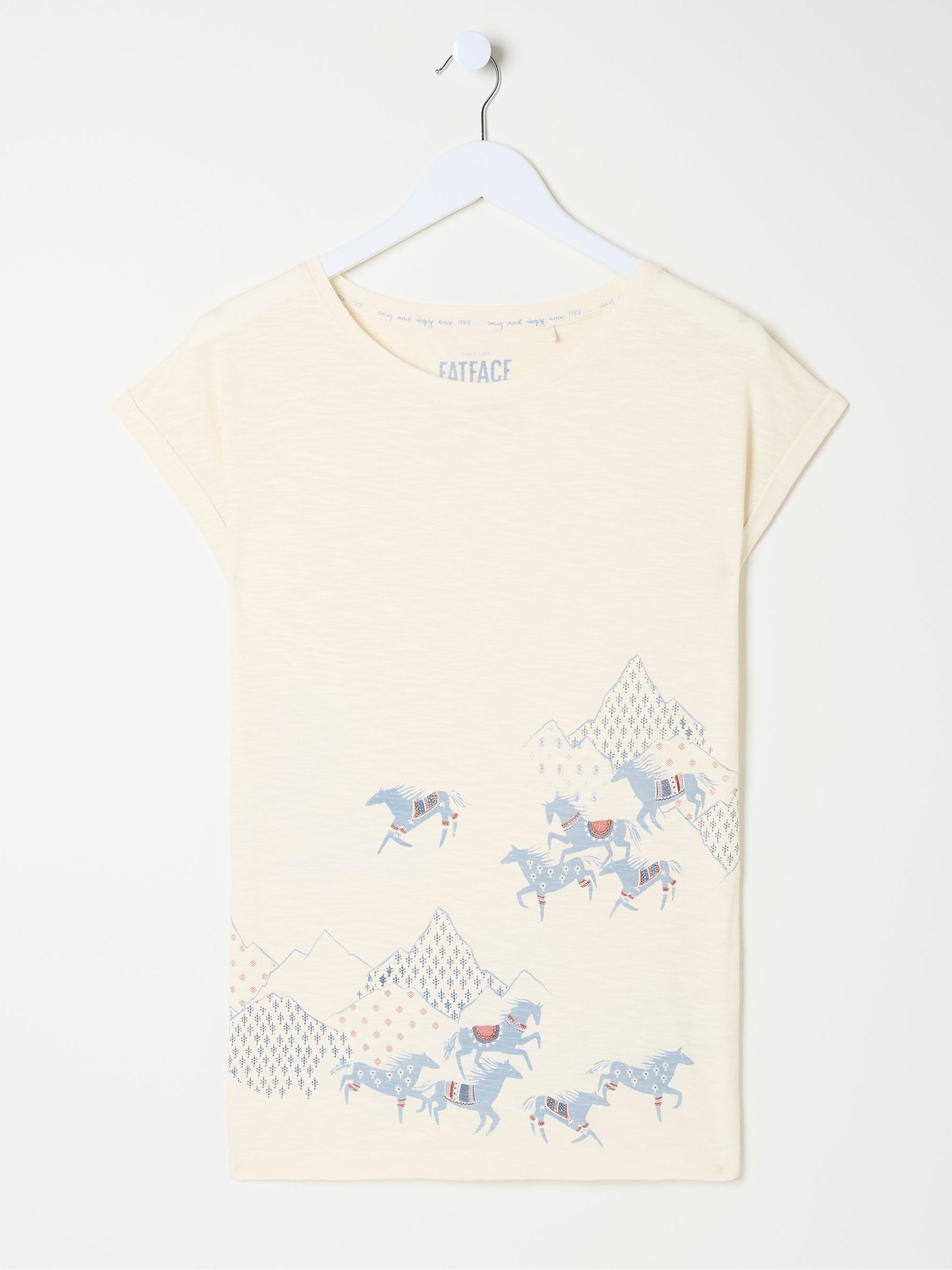 Horse Print Cream Graphic Pyjama Top - Image 5 of 5
