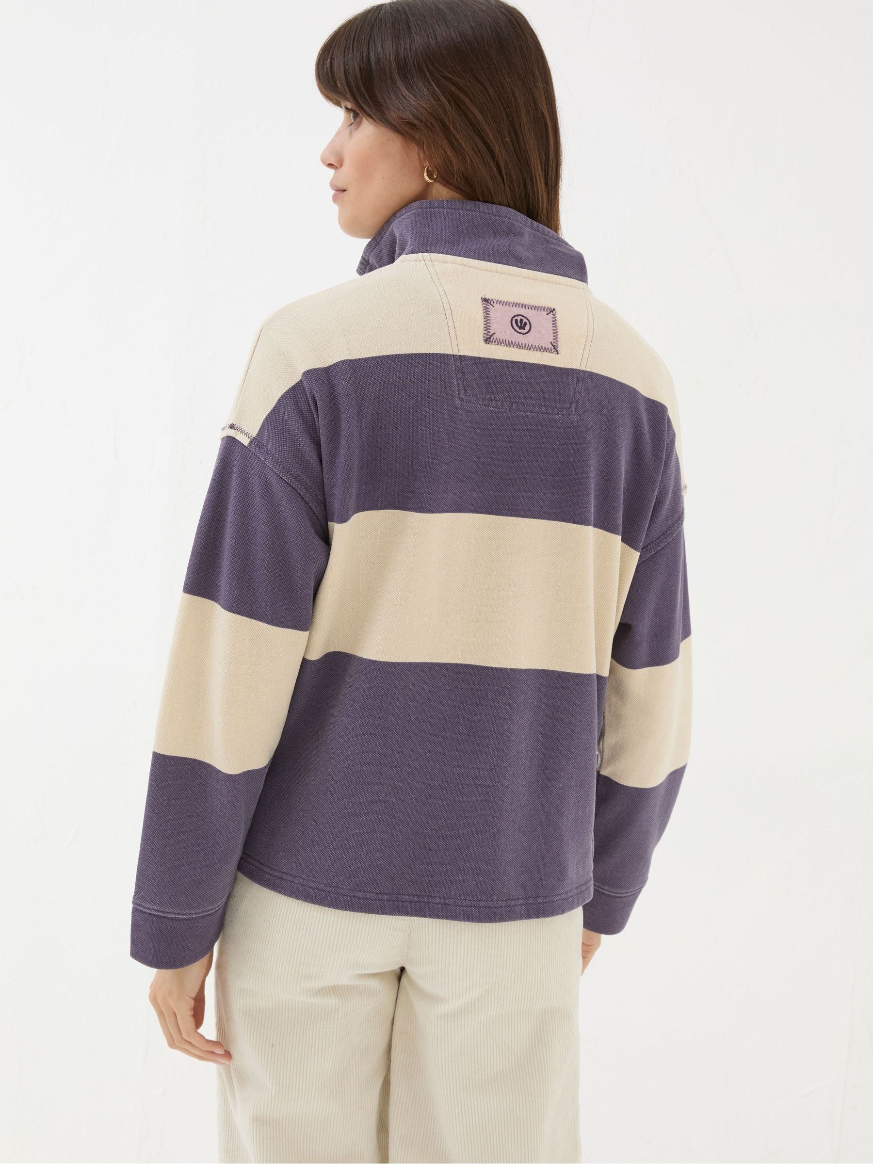 Airlie Purple Striped Sweat Top - Image 2 of 5