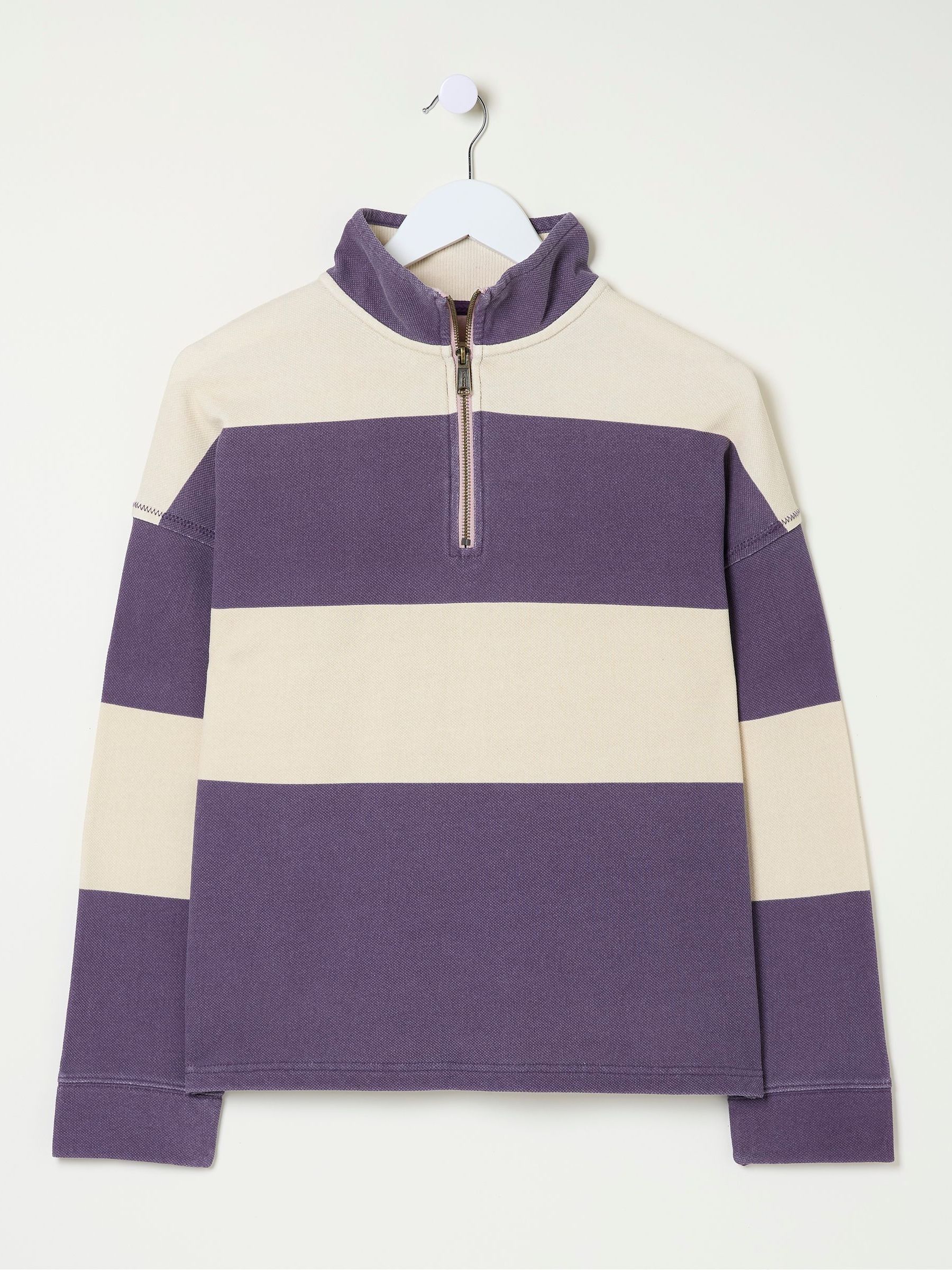 Airlie Purple Striped Sweat Top - Image 5 of 5
