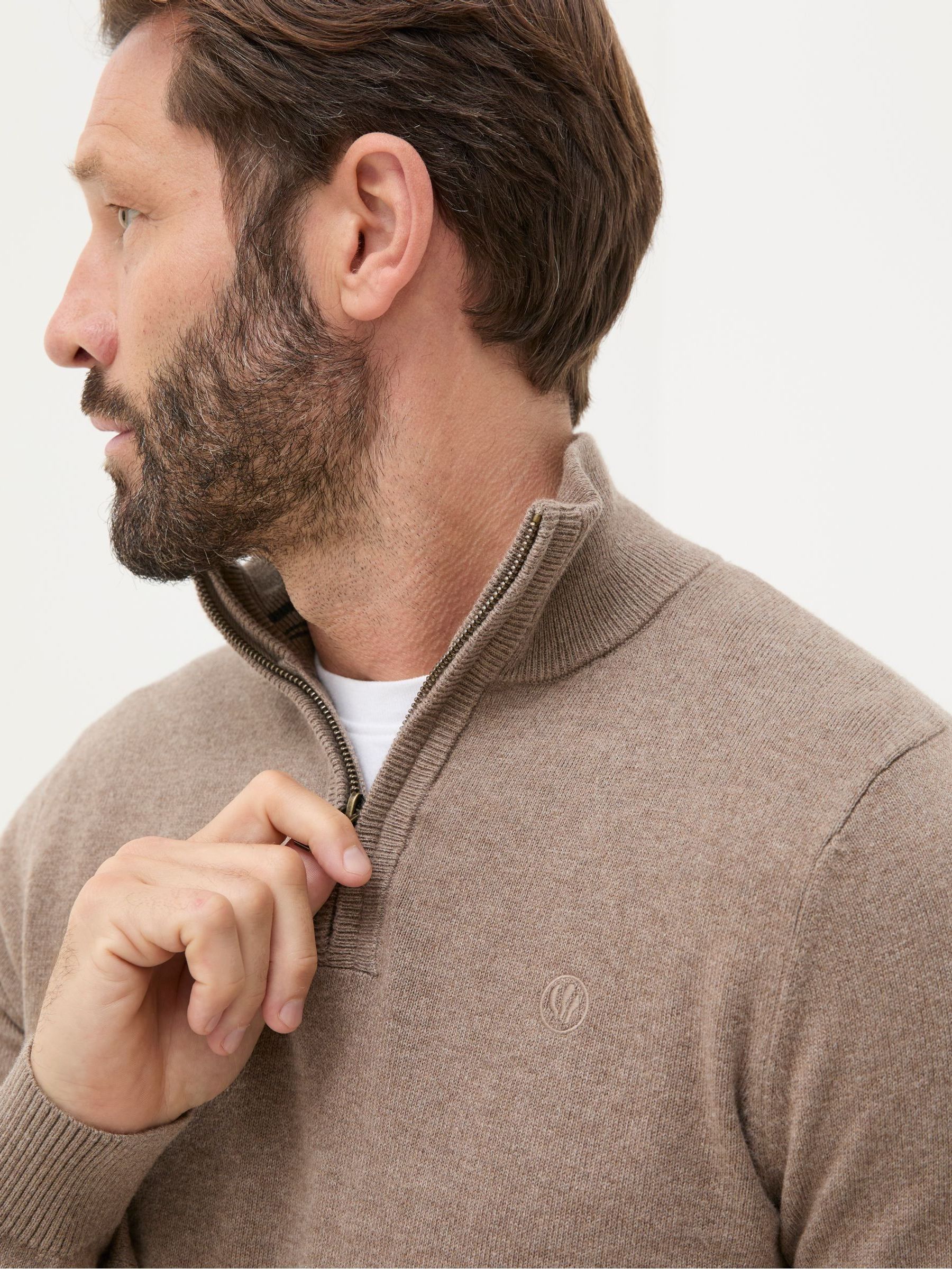 Rye Natural Beige Half-Neck Jumper - Image 4 of 5