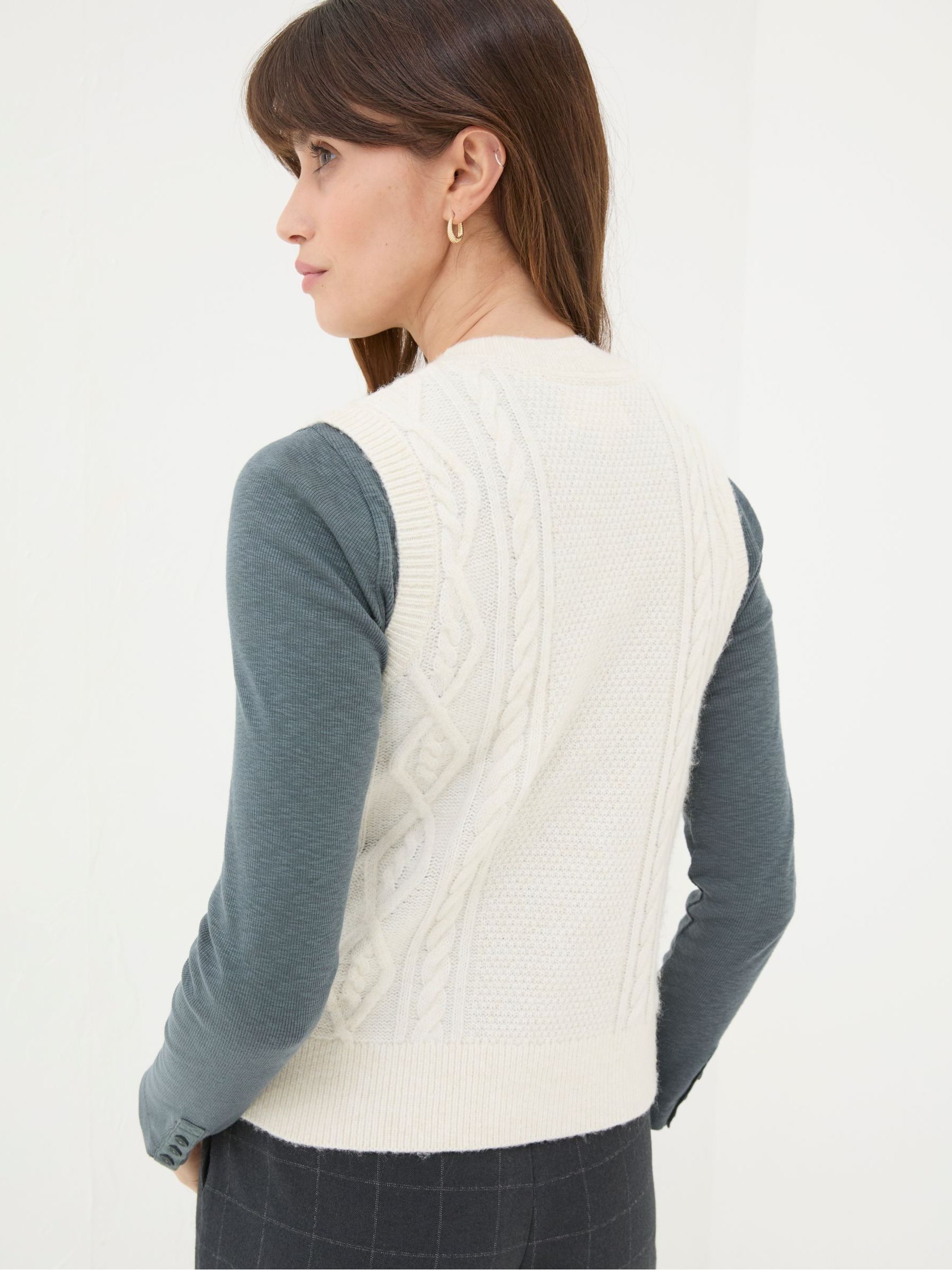 Macy Cream Cable Button Tank - Image 2 of 5