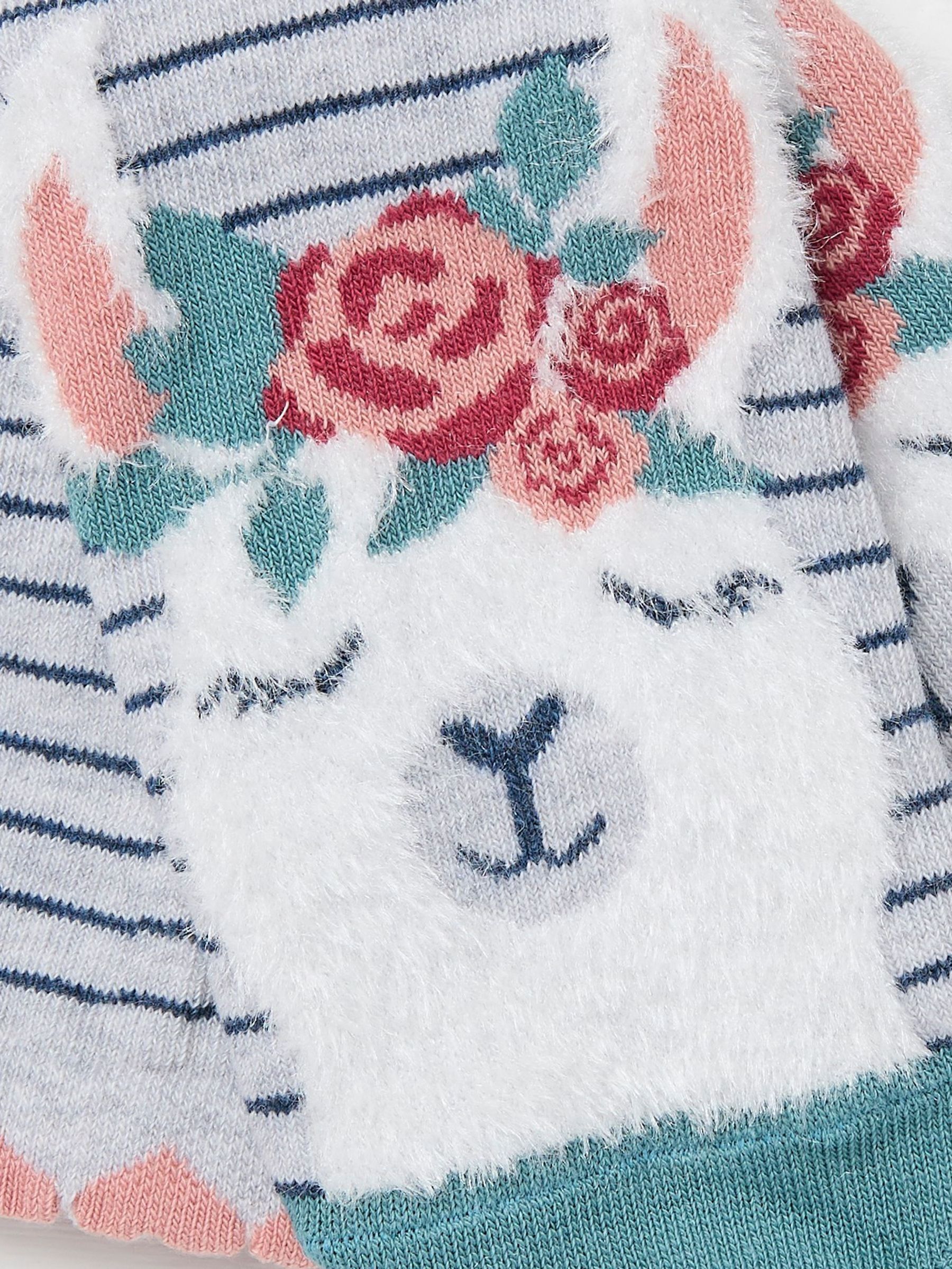 Grey Llama Women's Toe Socks 1 Pack (size 4-7) - Image 2 of 2