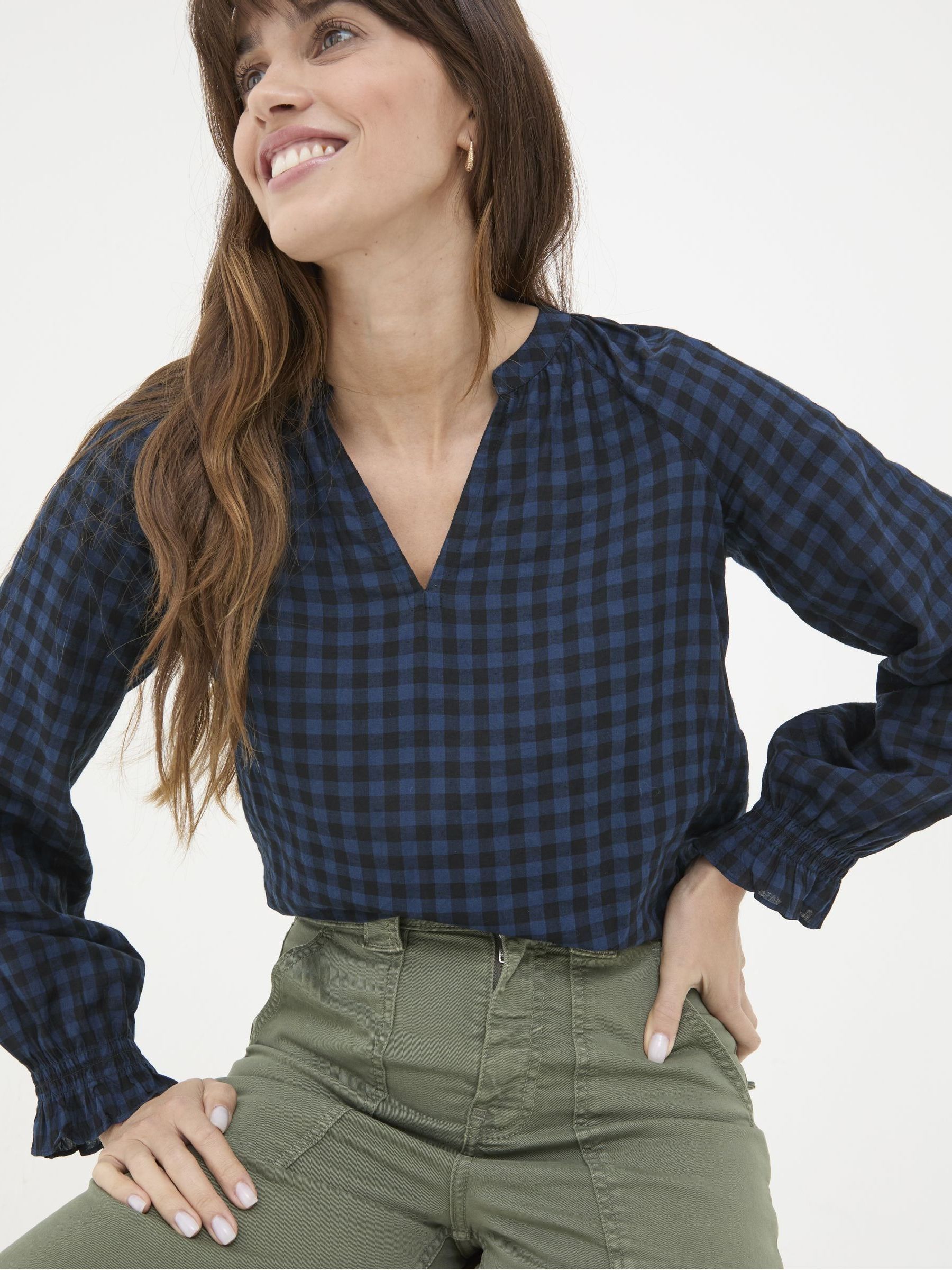 Pacey Blue Pacey Gingham Blouse - Image 3 of 5