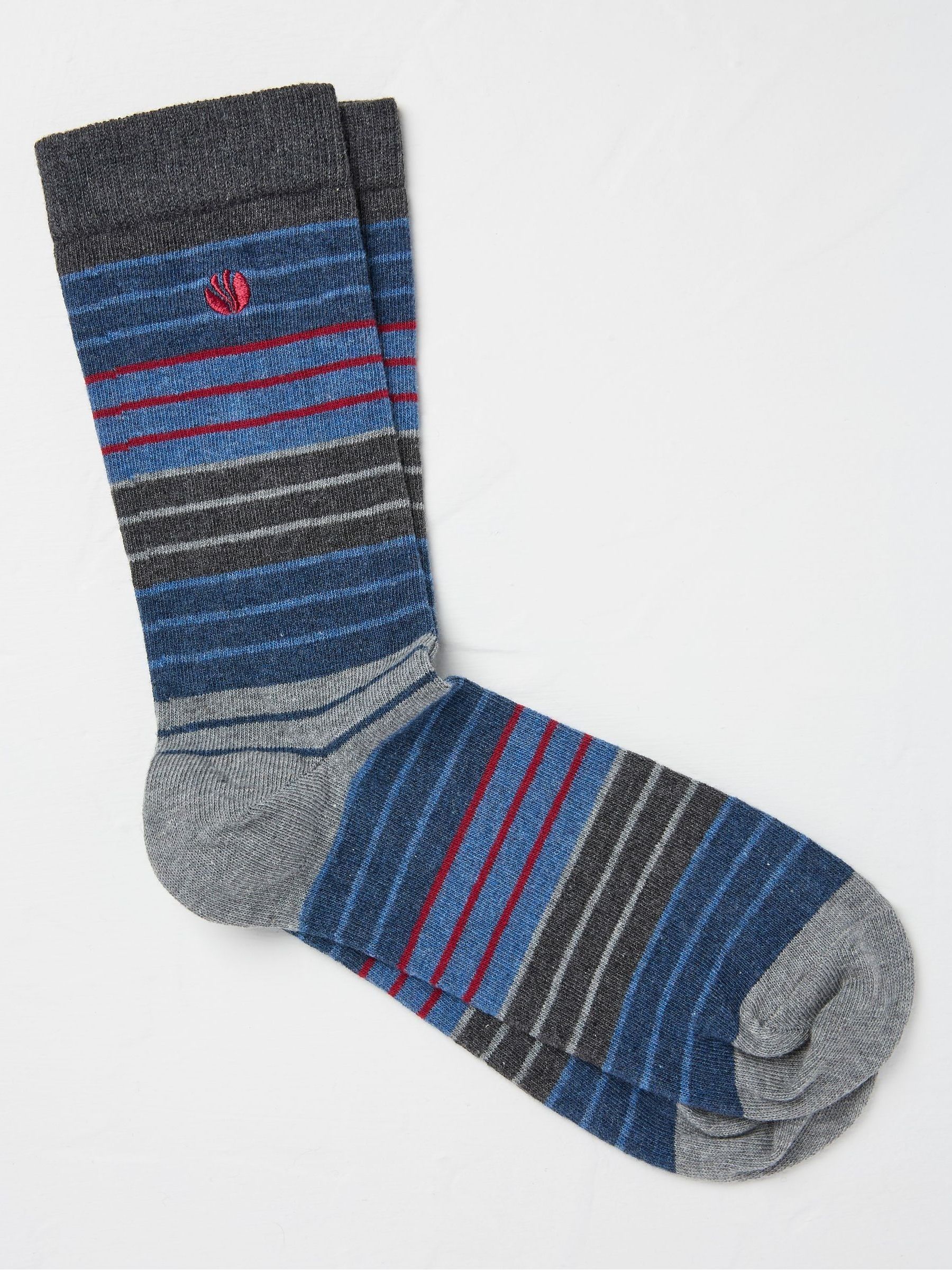 Blue & Green Stripe Men's Socks 1 Pack - Image 1 of 2