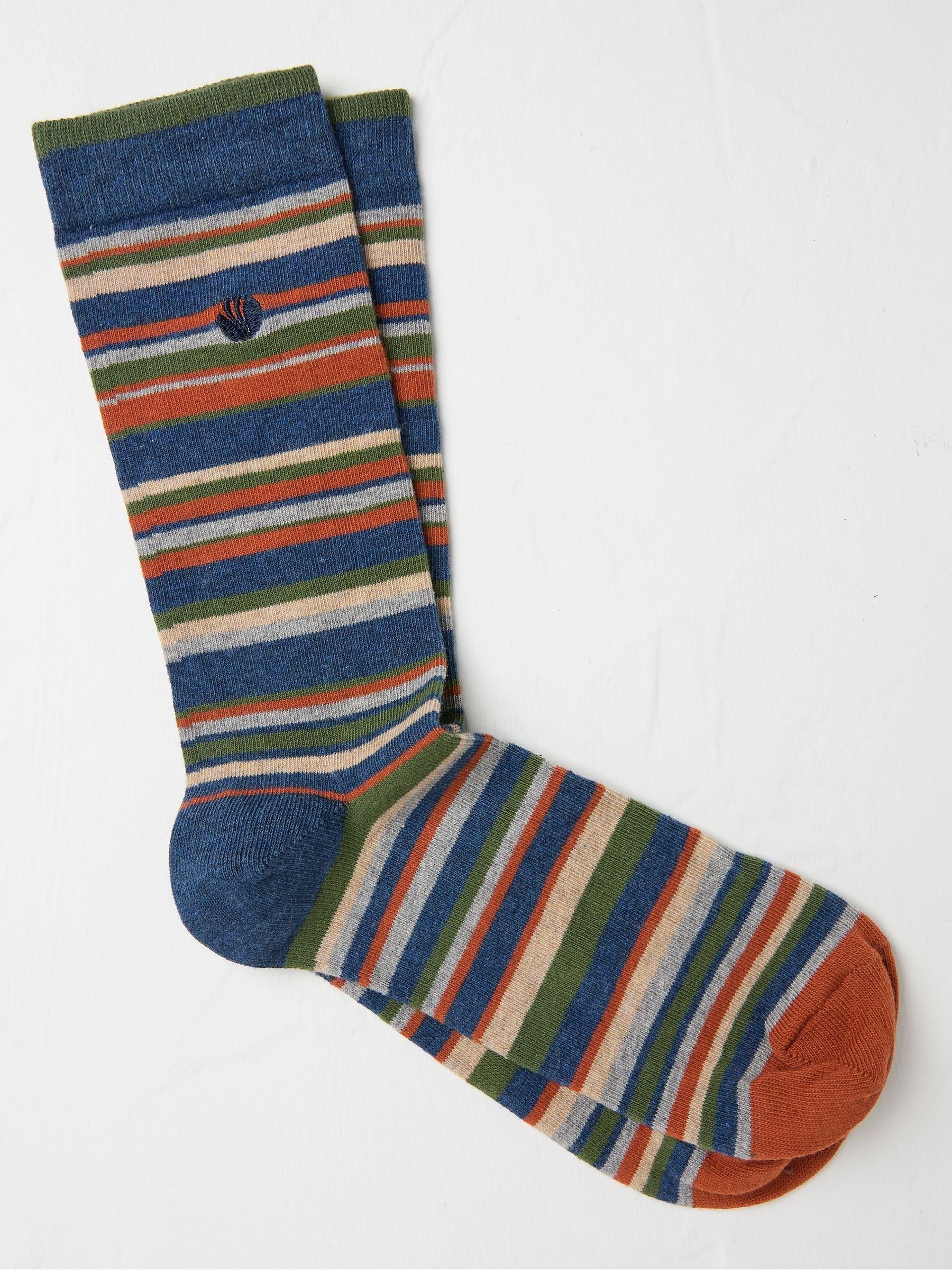 Multi Stripe Men's Socks 1 Pack - Image 1 of 2