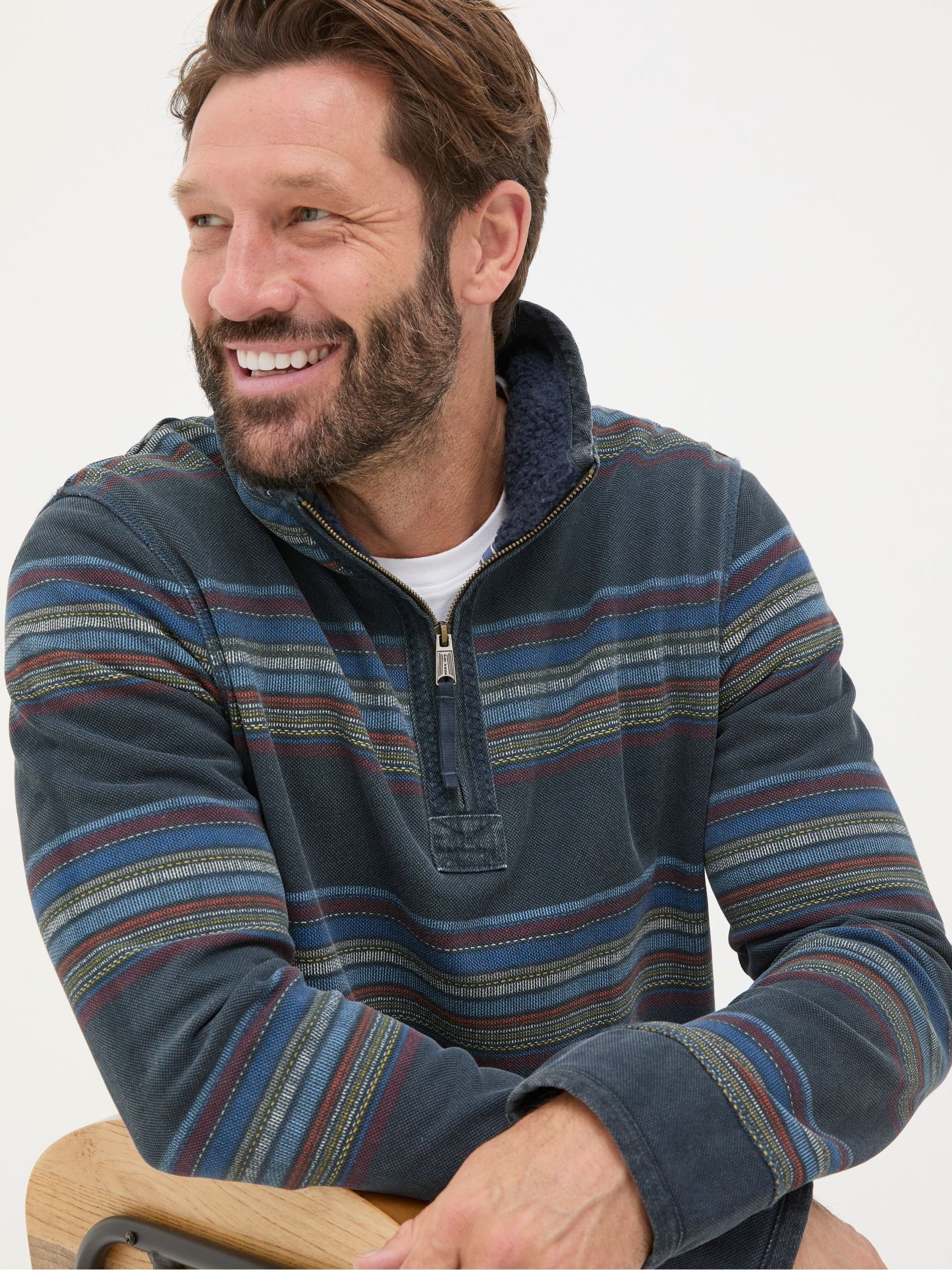 Airlie Blue Stripe Panel Sweatshirt - Image 3 of 6