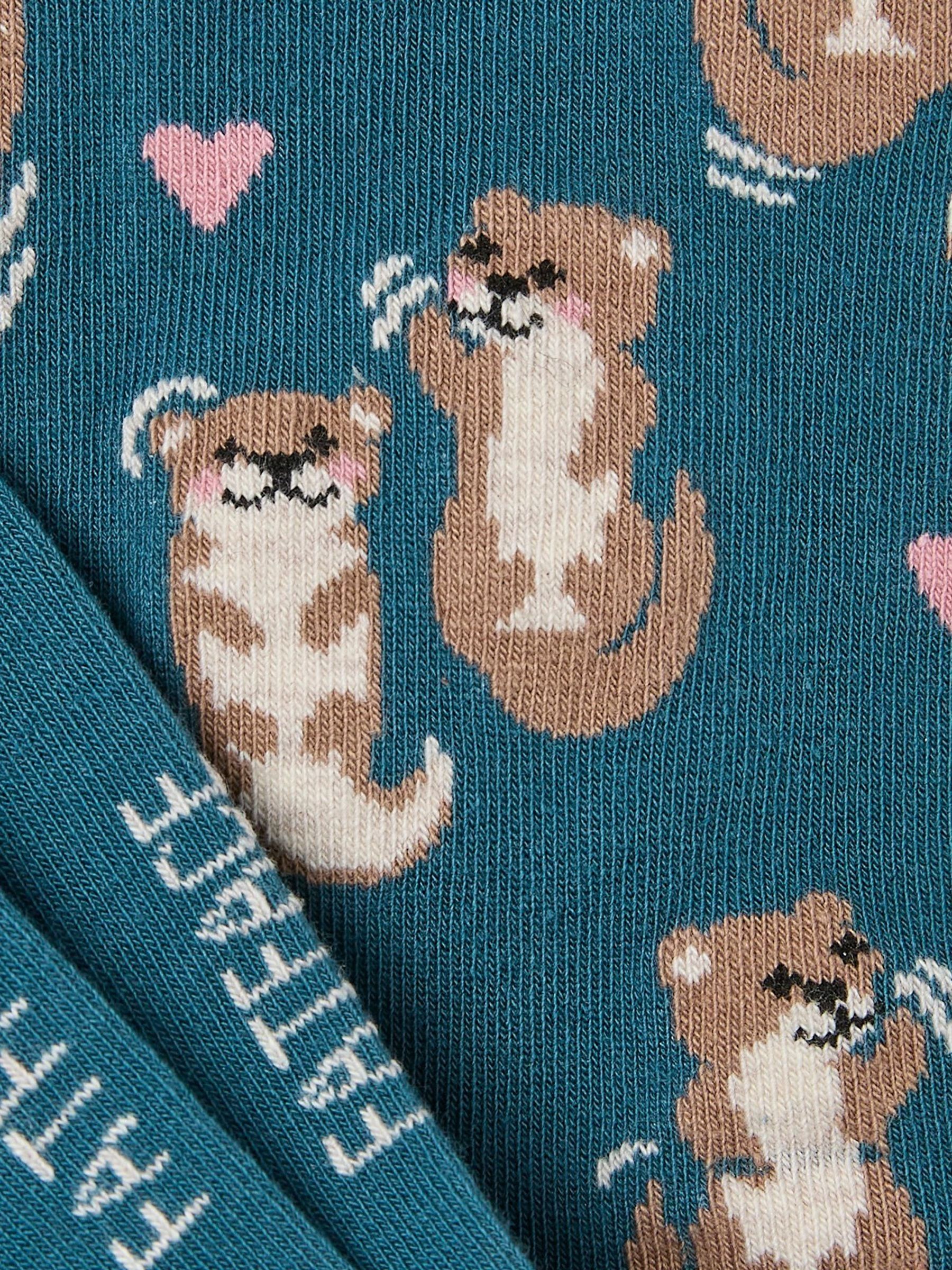 Green Otter Womens Socks 1 Pack (size 4-7) - Image 2 of 2 Green Otter Womens Socks 1 Pack (size 4-7) - Image 2 of 2