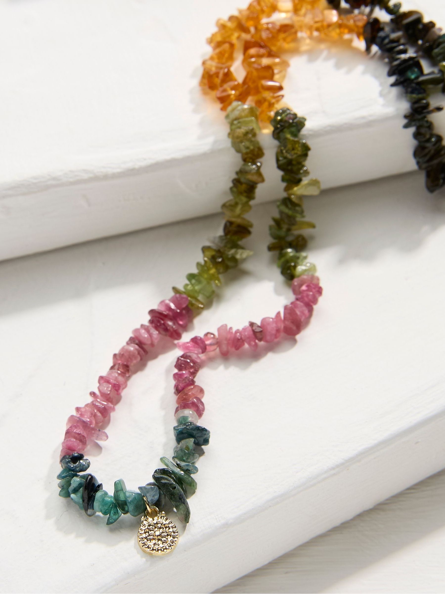 Multi Stone Necklace - Image 2 of 2 Multi Stone Necklace - Image 2 of 2