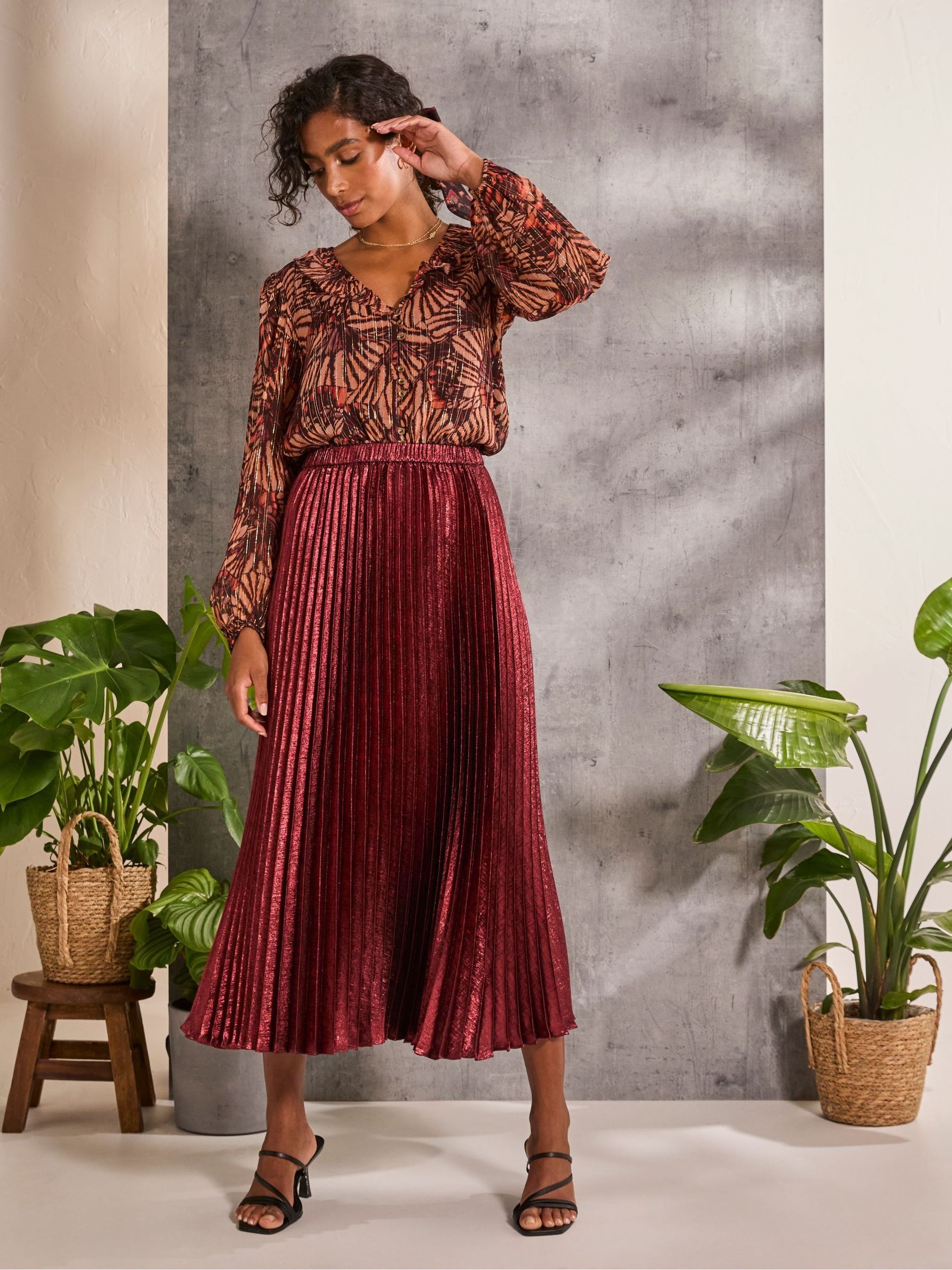 Grace Black Printed Blouse - Image 1 of 6