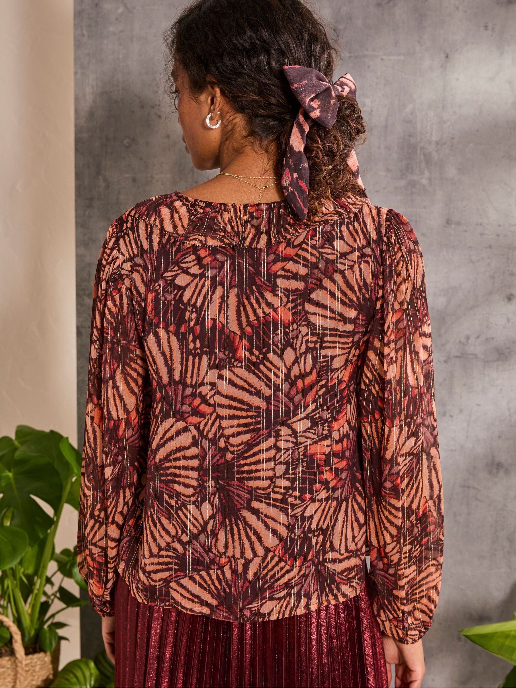 Grace Black Printed Blouse - Image 2 of 6