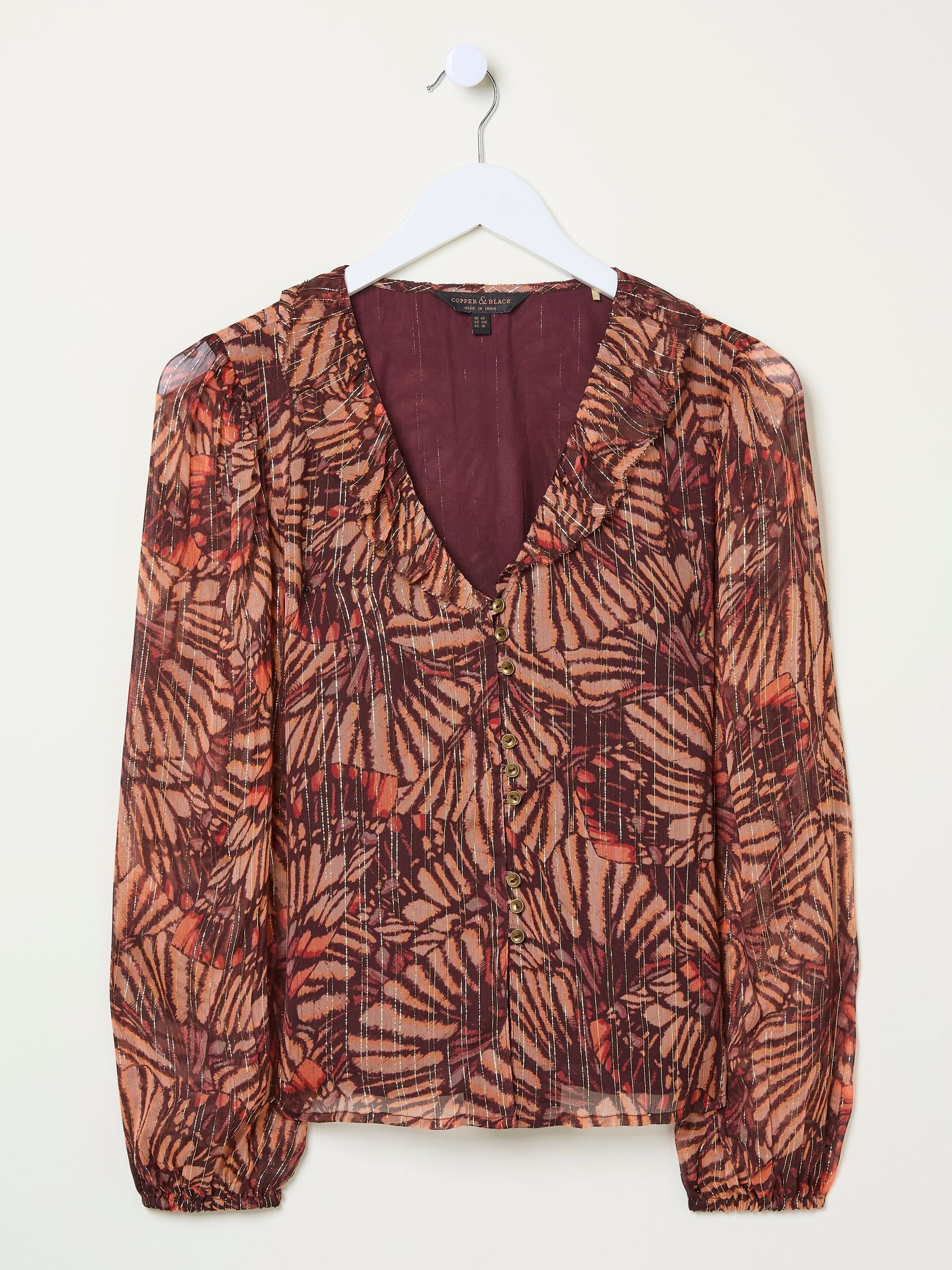 Grace Black Printed Blouse - Image 6 of 6