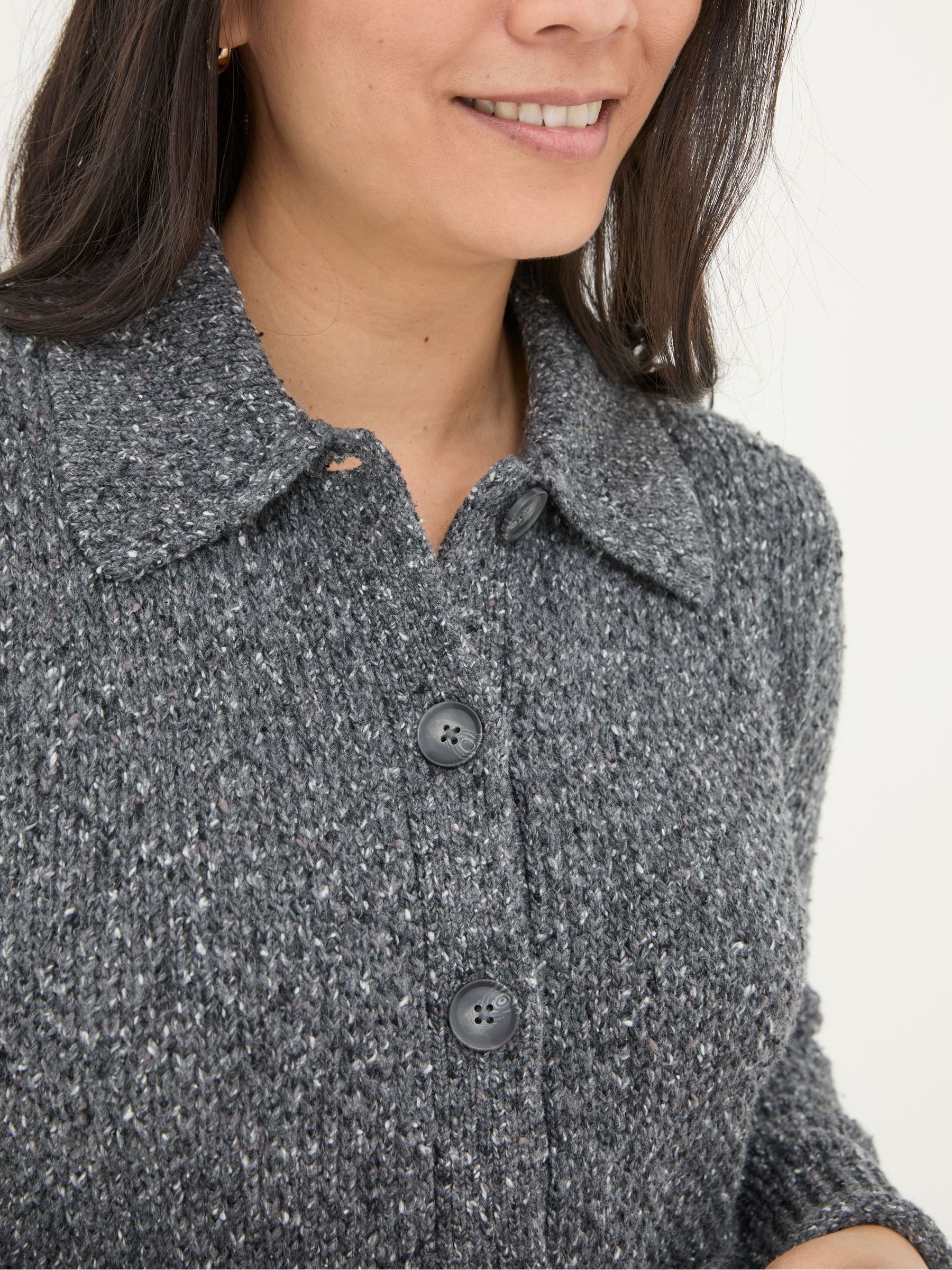 Natalie Grey Collar Cardigan - Image 4 of 5