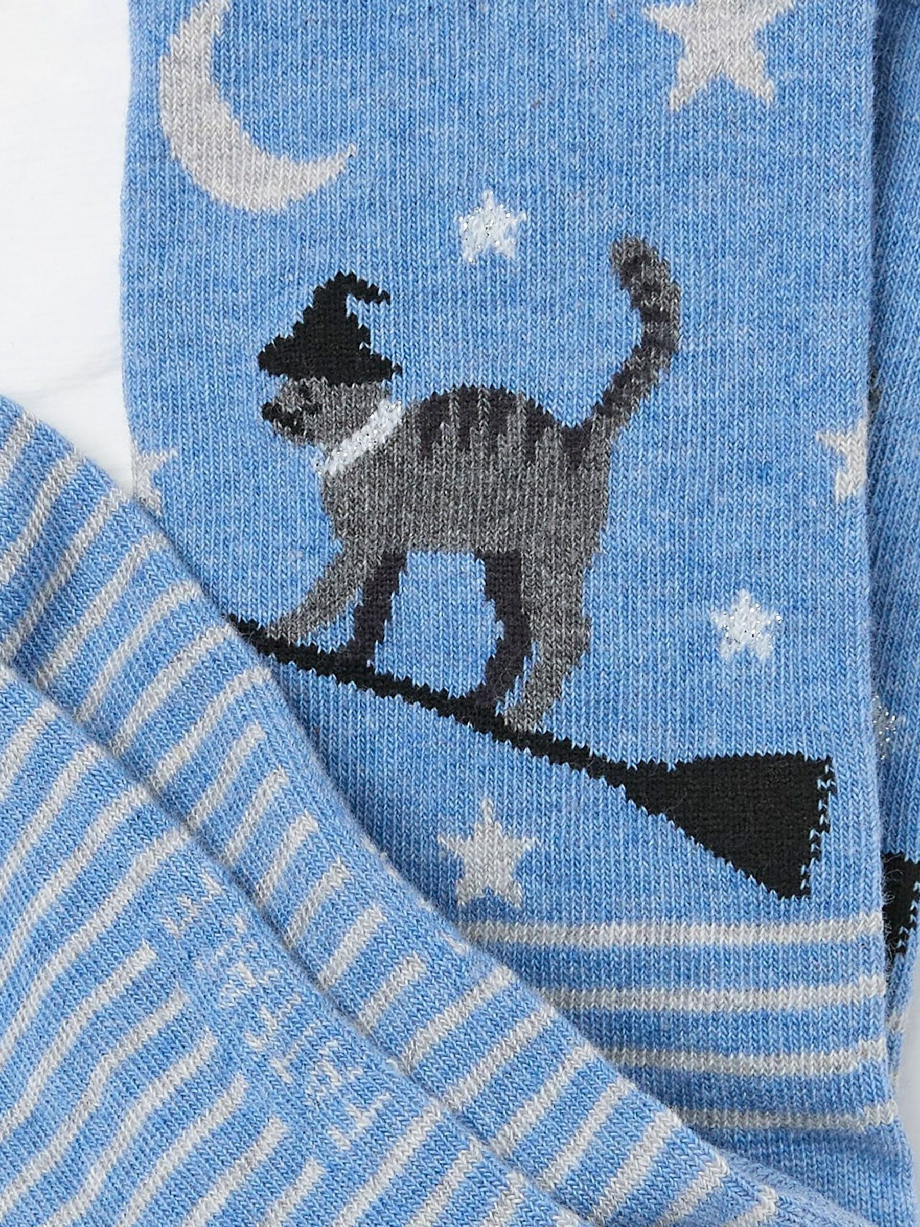 Blue Halloween Cat Womens Socks 1 Pack (size 4-7) - Image 2 of 2