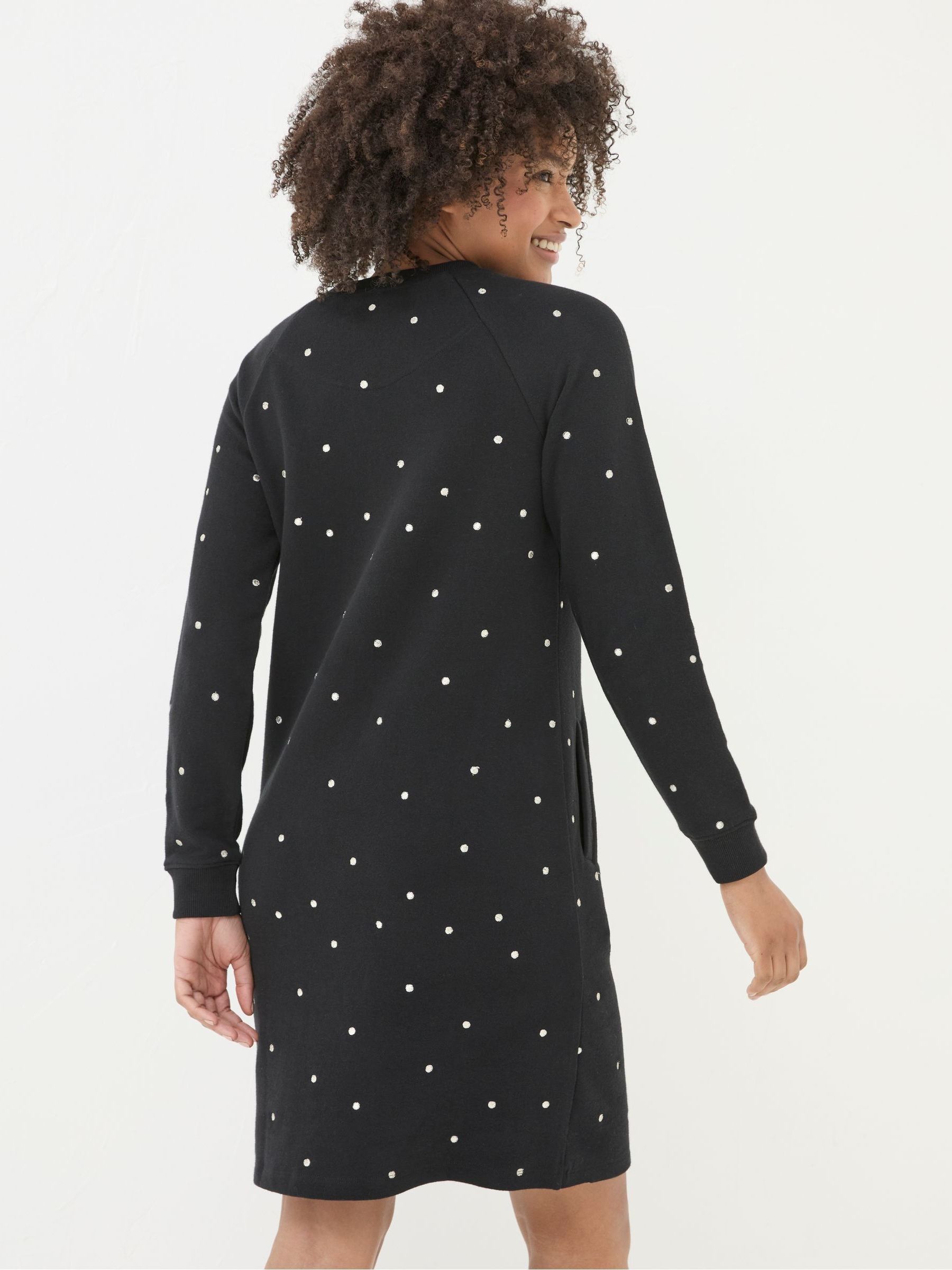 Georgia Black Embroidered Sweat Dress - Image 2 of 5