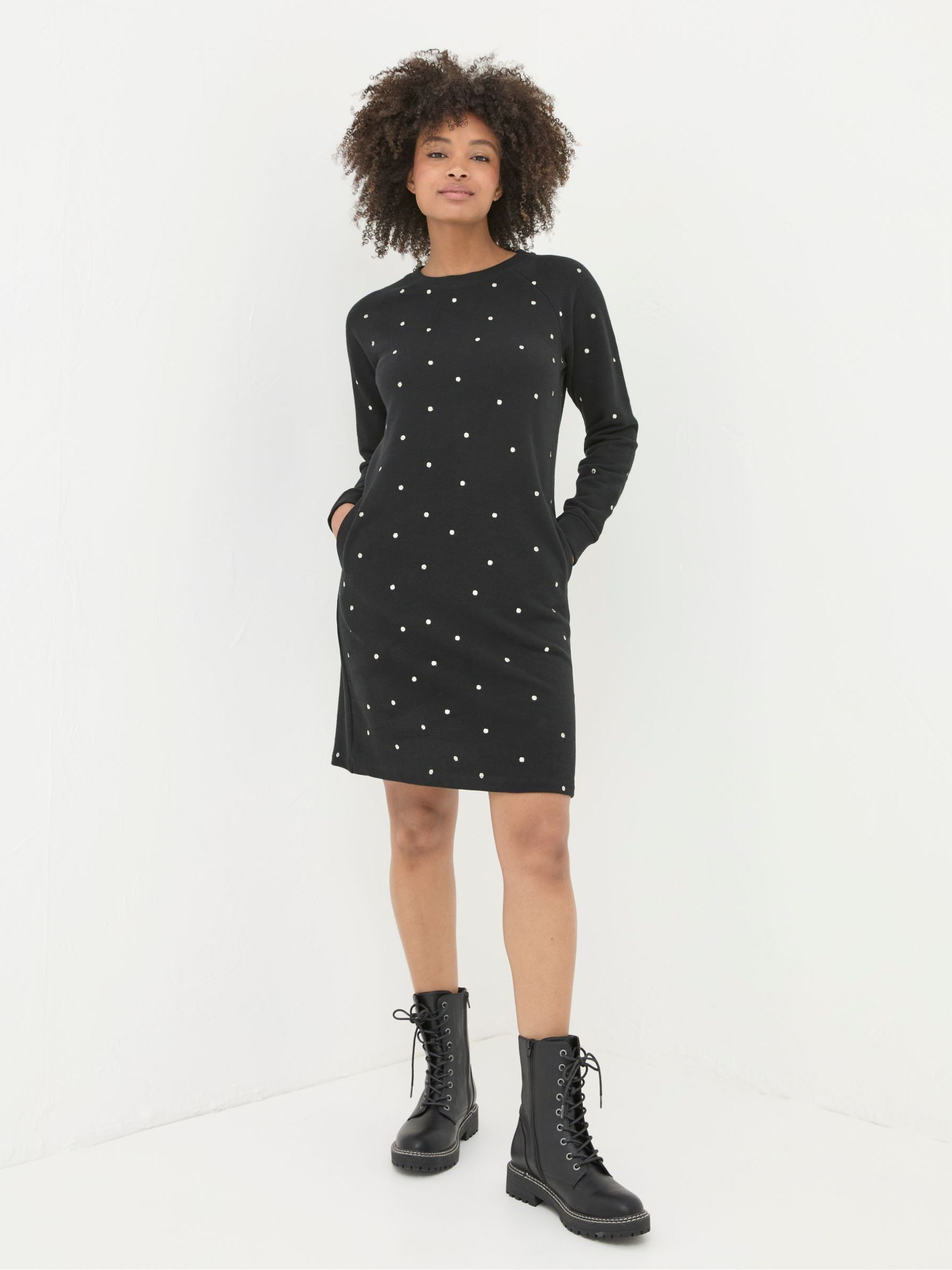 Georgia Black Embroidered Sweat Dress - Image 3 of 5