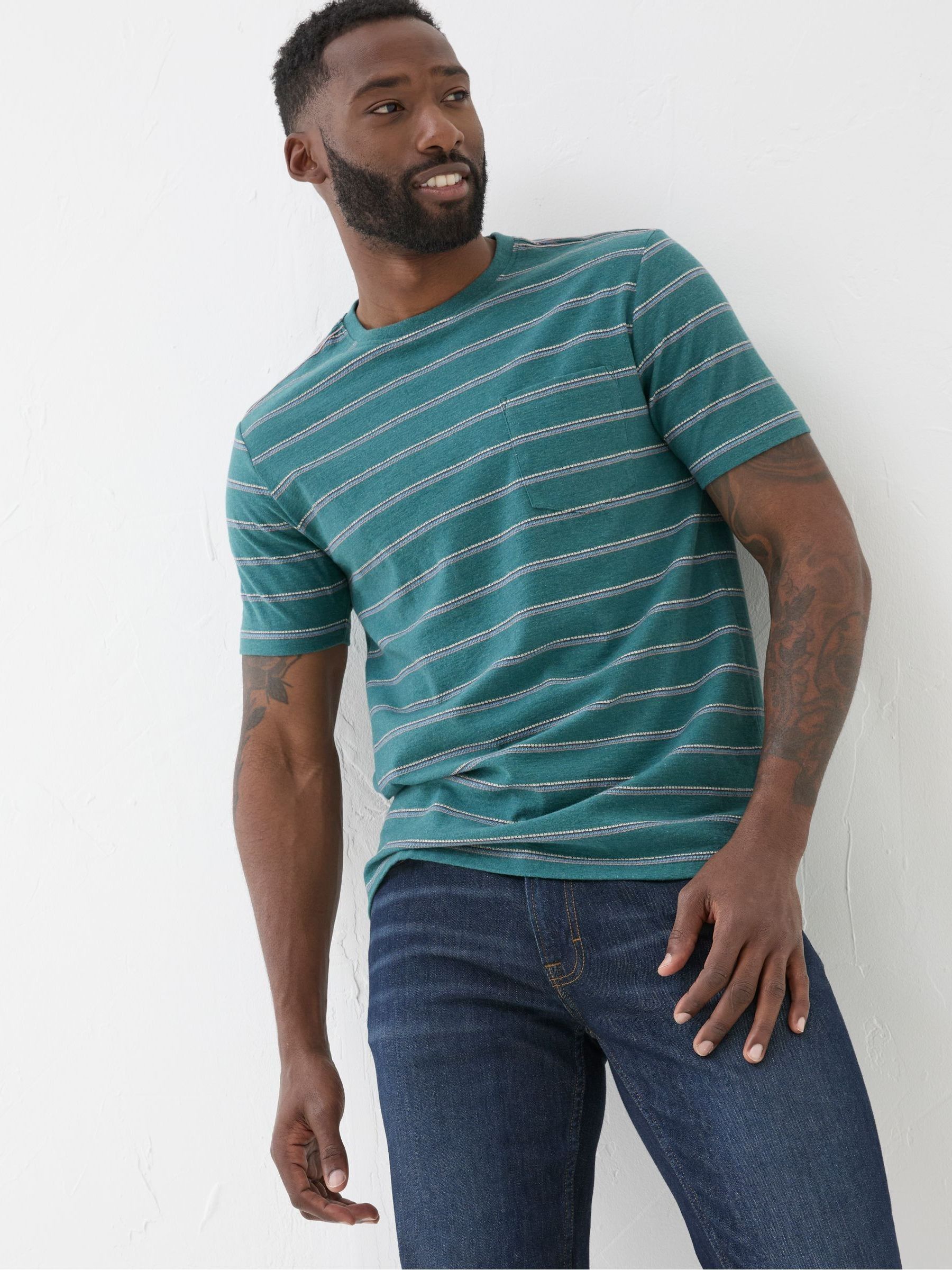 Barnstaple Green Stripe T-Shirt - Image 1 of 3