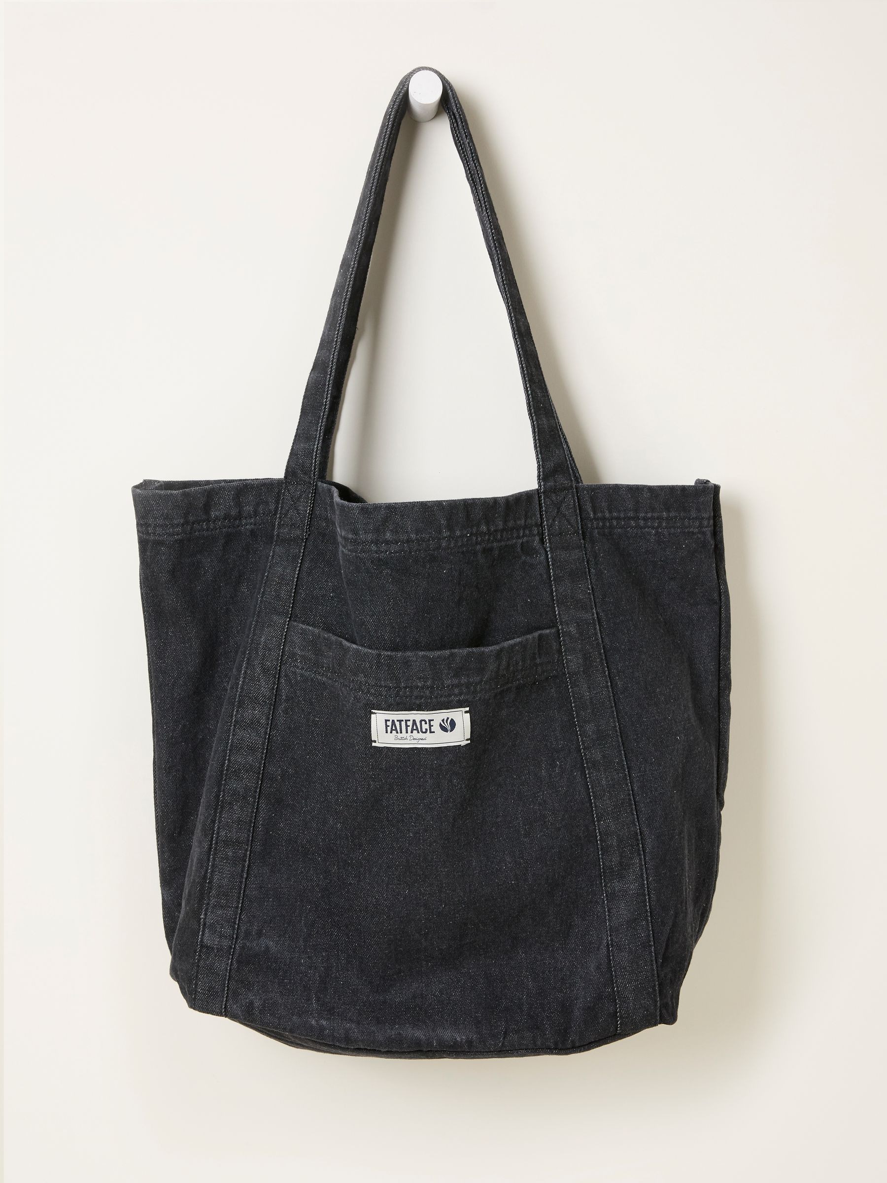 Astrid Black Pocket 100% Cotton Tote Bag - Image 4 of 6