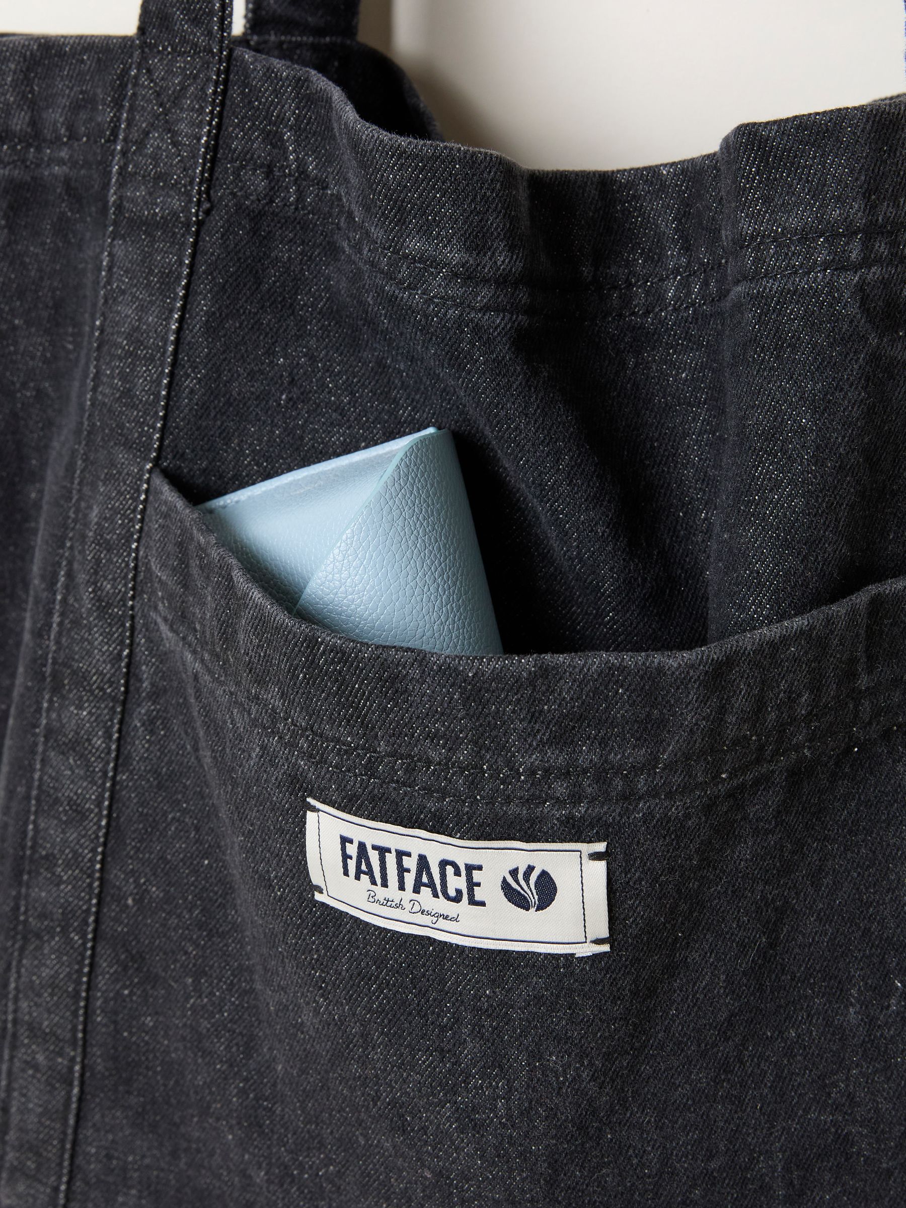 Astrid Black Pocket 100% Cotton Tote Bag - Image 5 of 6