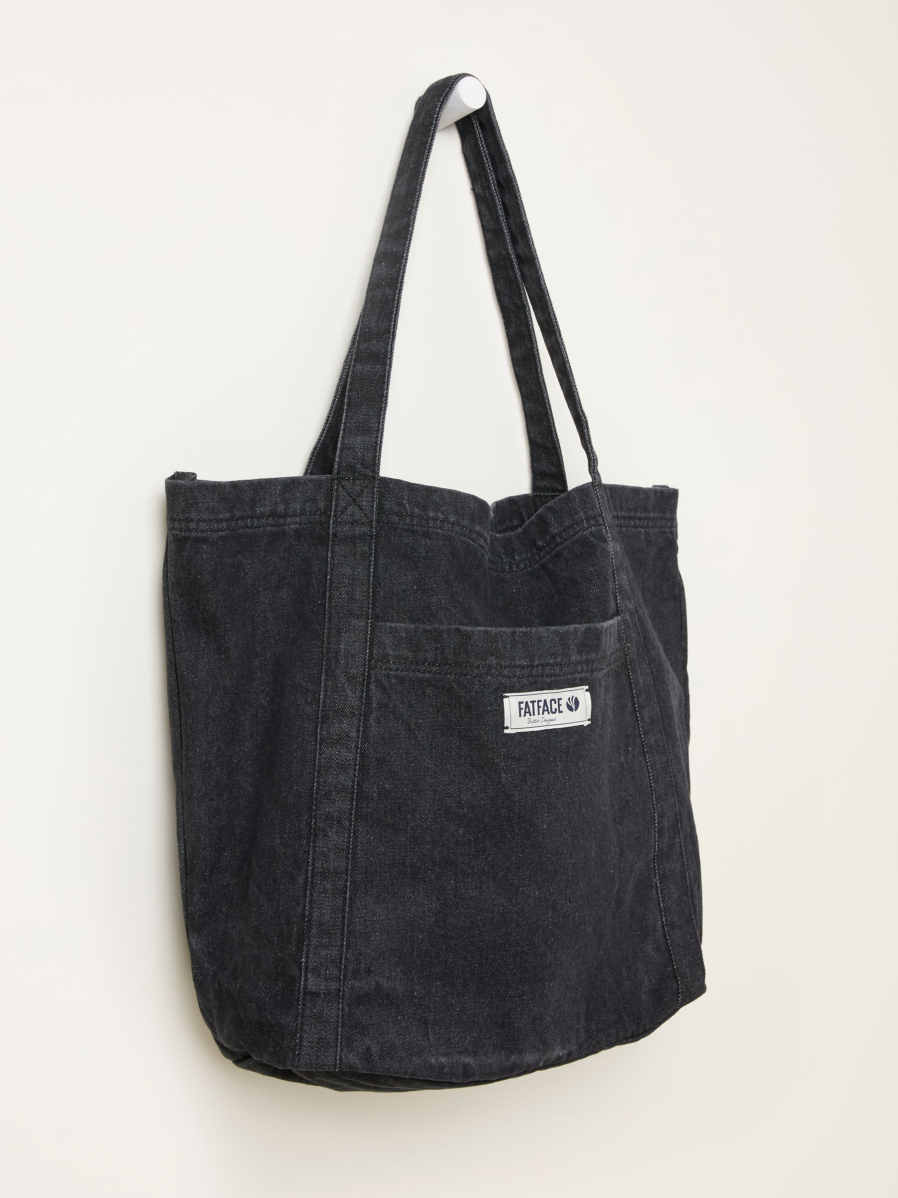 Astrid Black Pocket 100% Cotton Tote Bag - Image 6 of 6