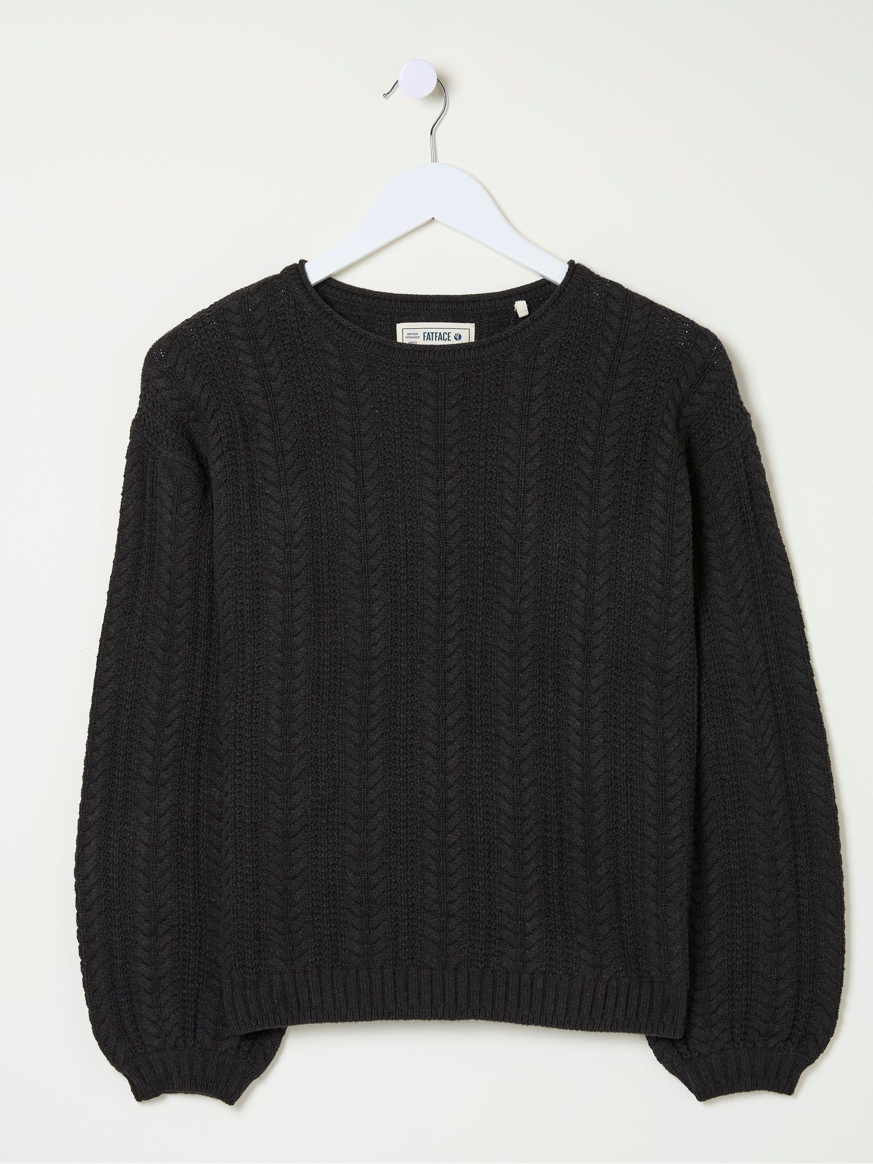 Anna Black Cable Cotton Jumper - Image 5 of 5