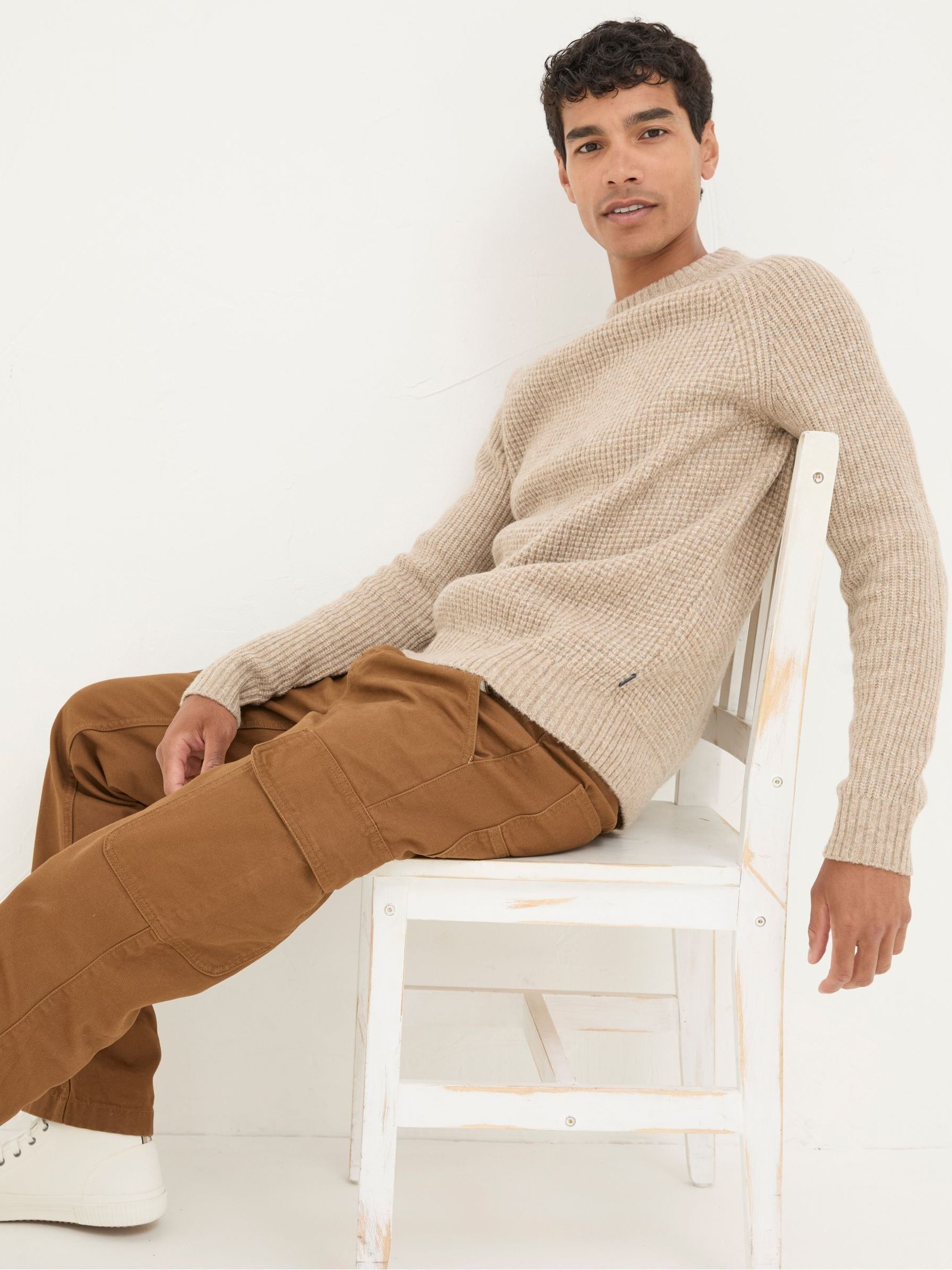 Calder Natural Crew Neck Jumper - Image 2 of 5