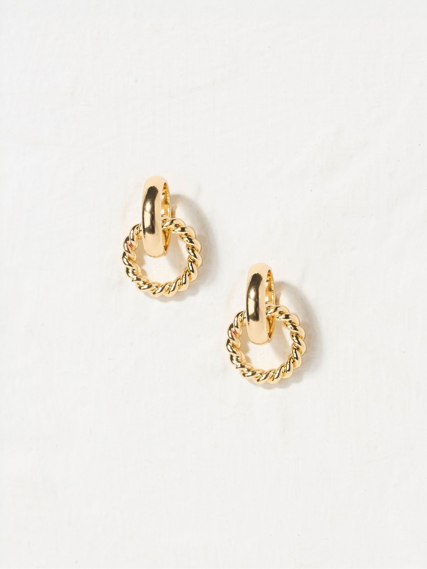 Gold Tone Chain Drop Earrings - Image 1 of 2